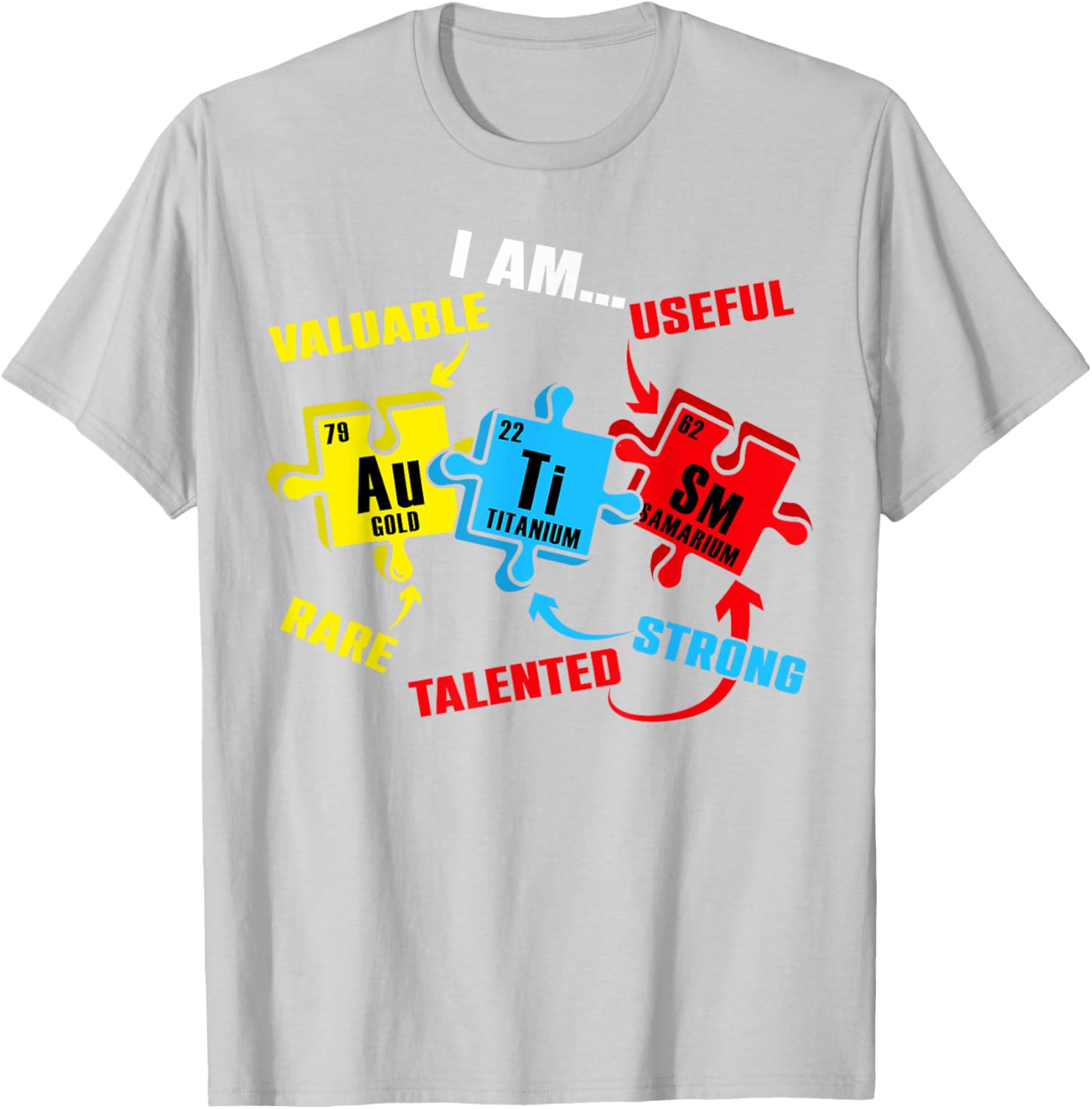 Chemistry Elements Periodic Table Puzzle T-Shirt for Autism Awareness - 27