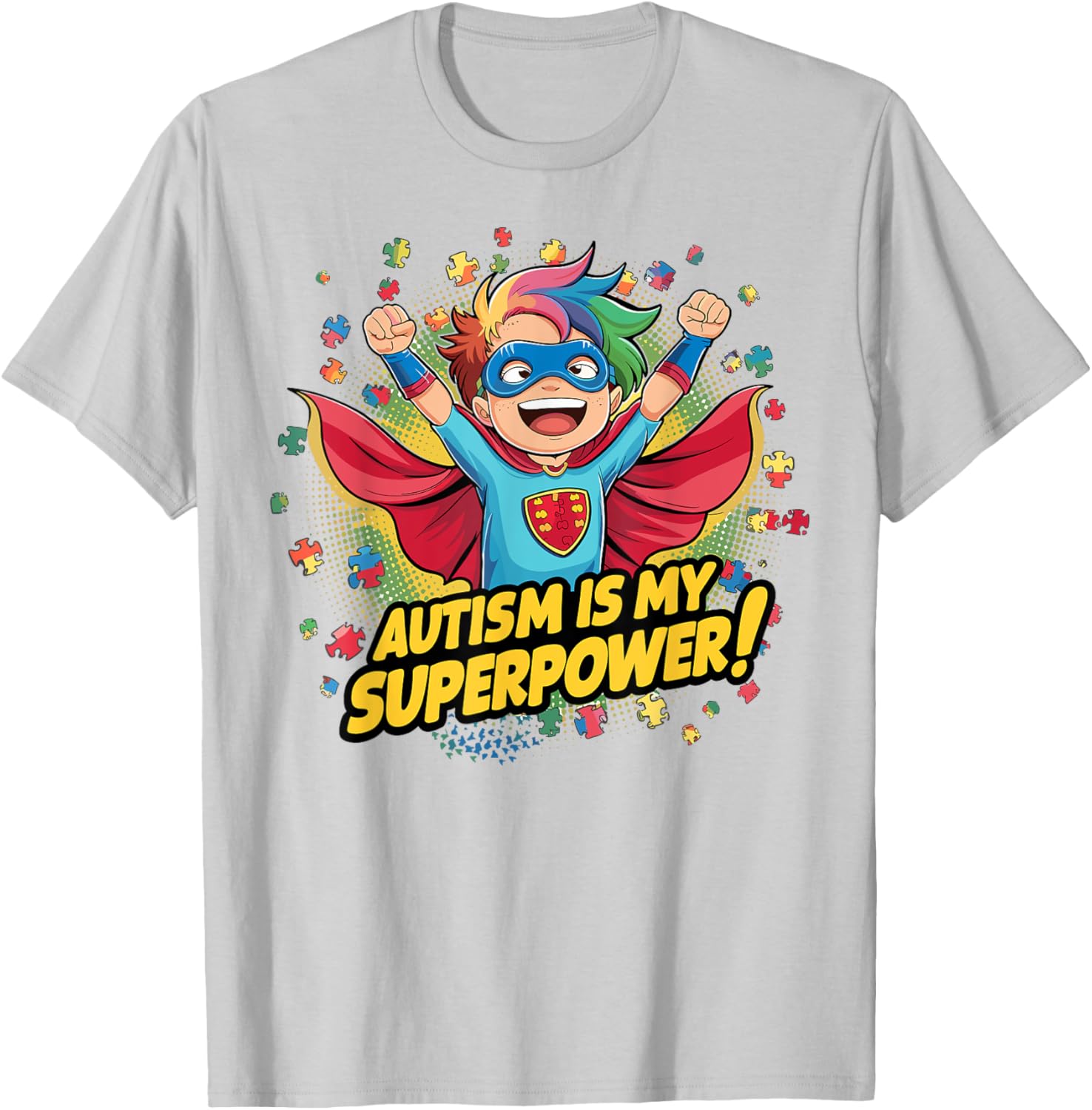 Autism Superpowered Boys T-Shirt for Awareness and Support - 1