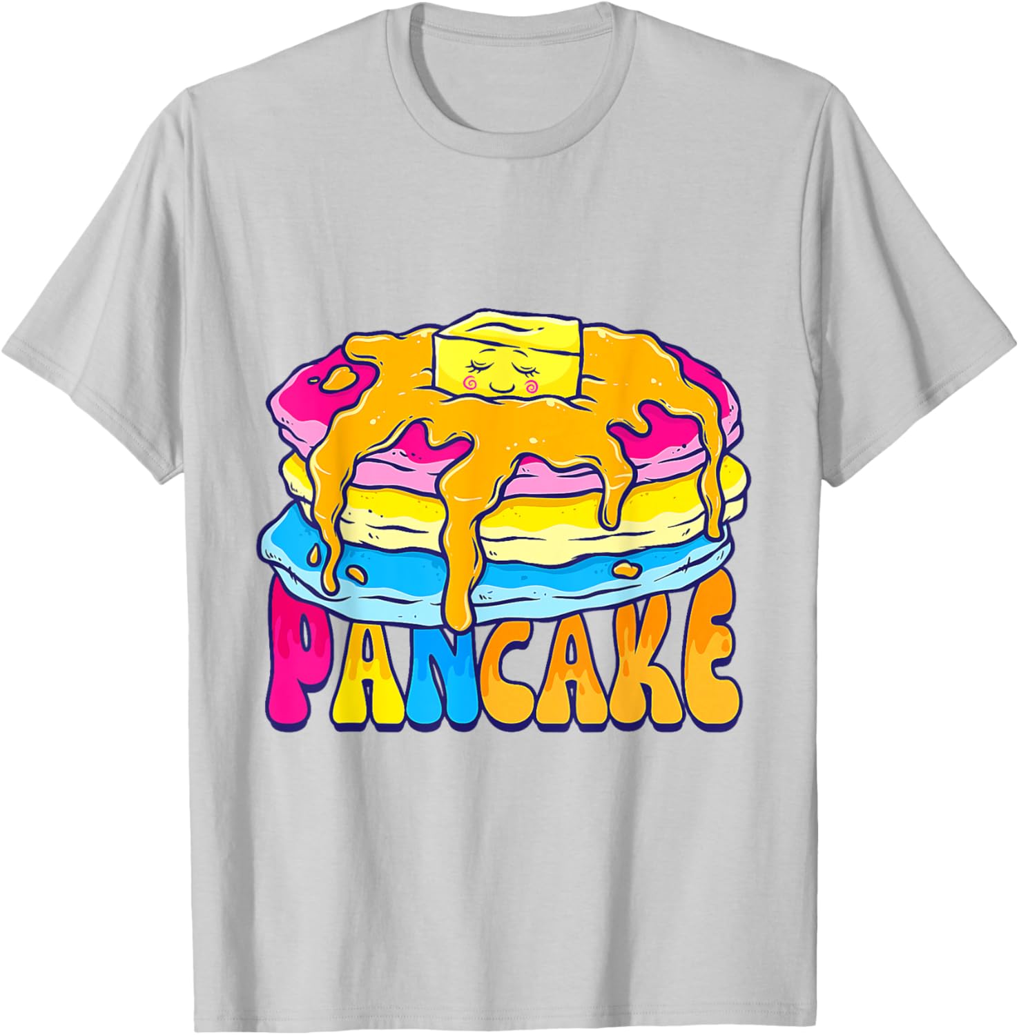 Pancakes Pansexual Pride T-Shirt for LGBTQ+ Omnisexual Love and Fun - 7