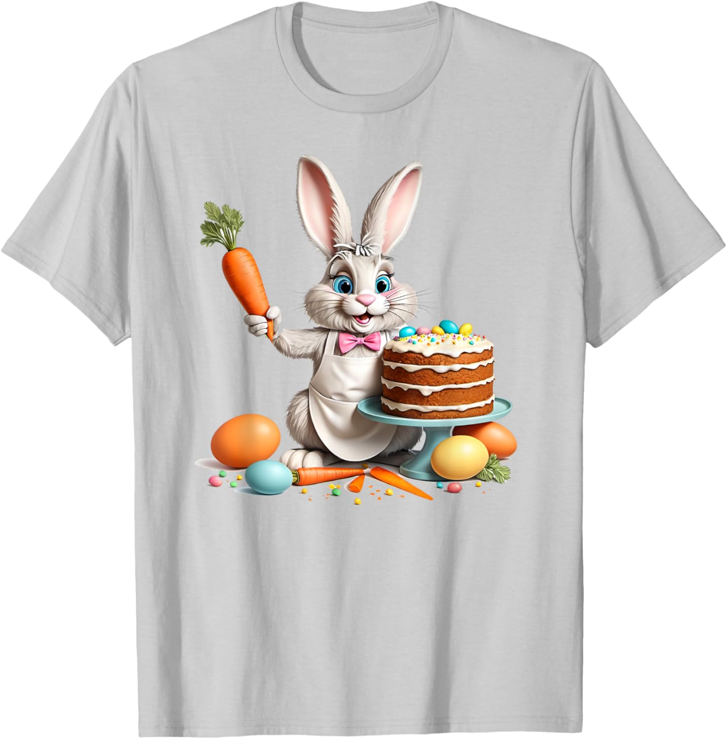 Easter Bunny Baking Carrot Cake T-Shirt for Fun Holiday Celebrations - 1