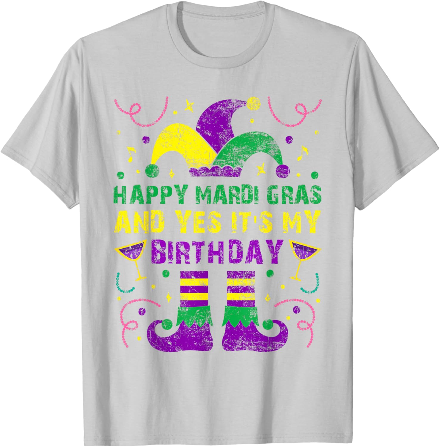Happy Mardi Gras Birthday T-Shirt for Men Women Kids Party Fun - 13