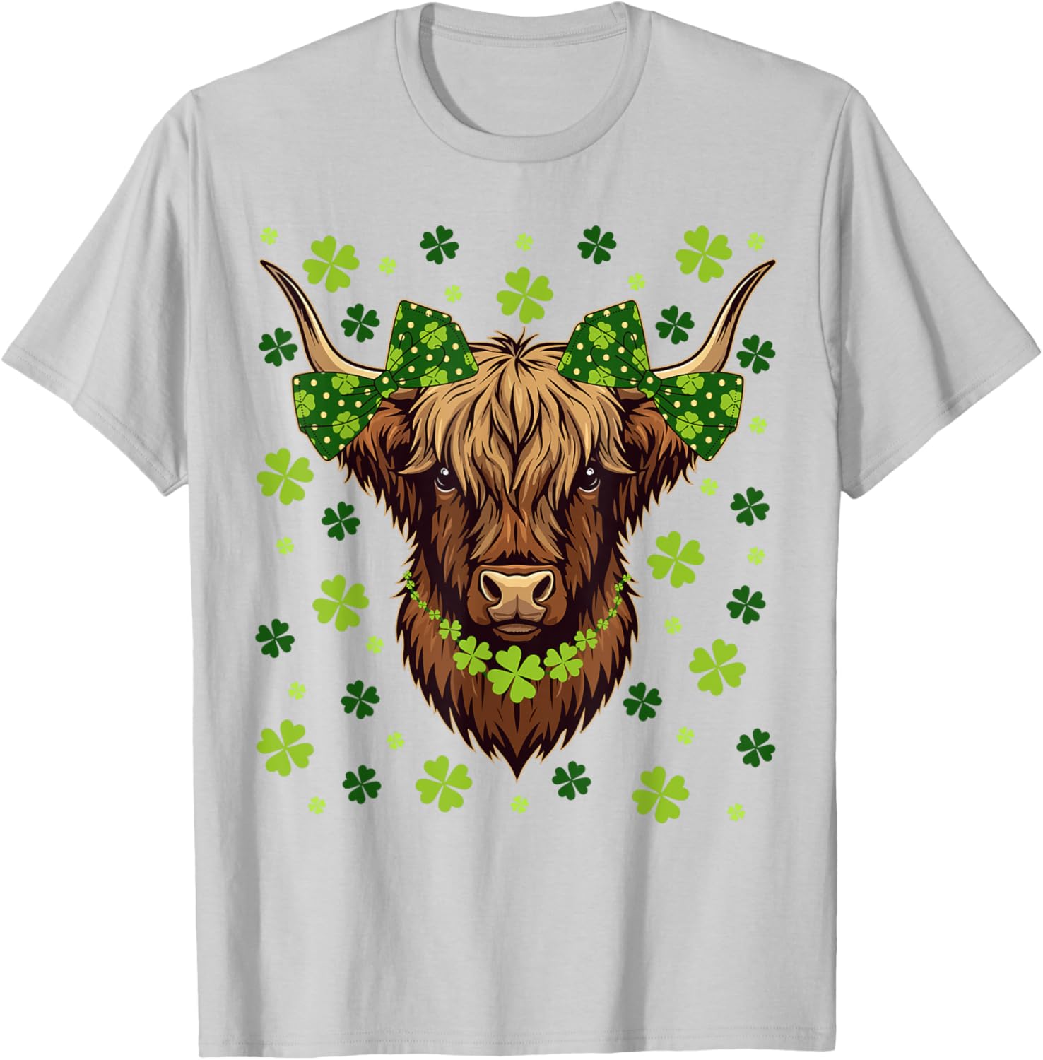 Highland Cow Shamrock T-Shirt for St Patricks Day Celebrations - 12