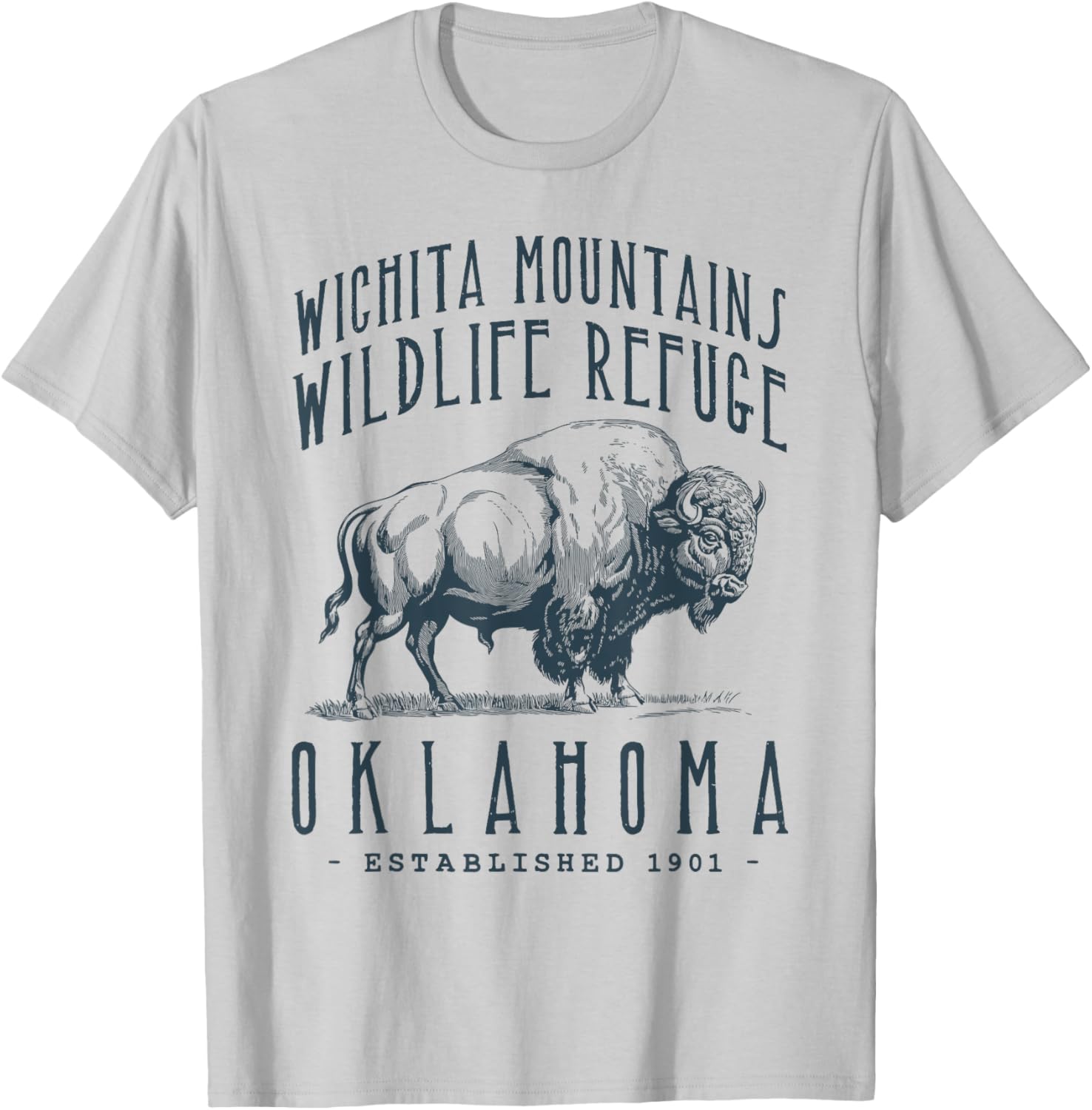 Wichita Mountains Bison Design T-Shirt for Nature Lovers and Adventurers - 11