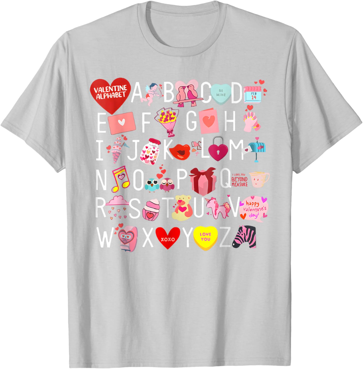 Funny ABC Teacher Appreciation Valentine's Day T-Shirt for Educators - 6
