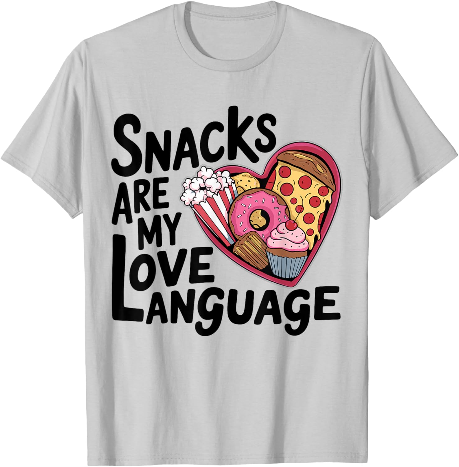 Snacks Are My Love Language T-Shirt for Kids and Adults - Fun Valentine's Tee - 3