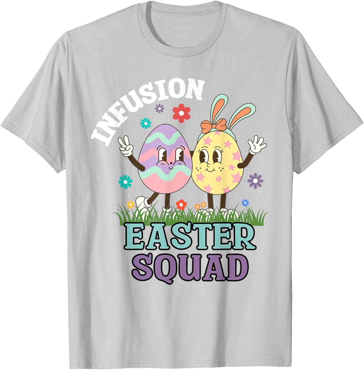 Infusion Nurse Easter Squad Bunny Eggs T-Shirt for Oncology Nurses - 12