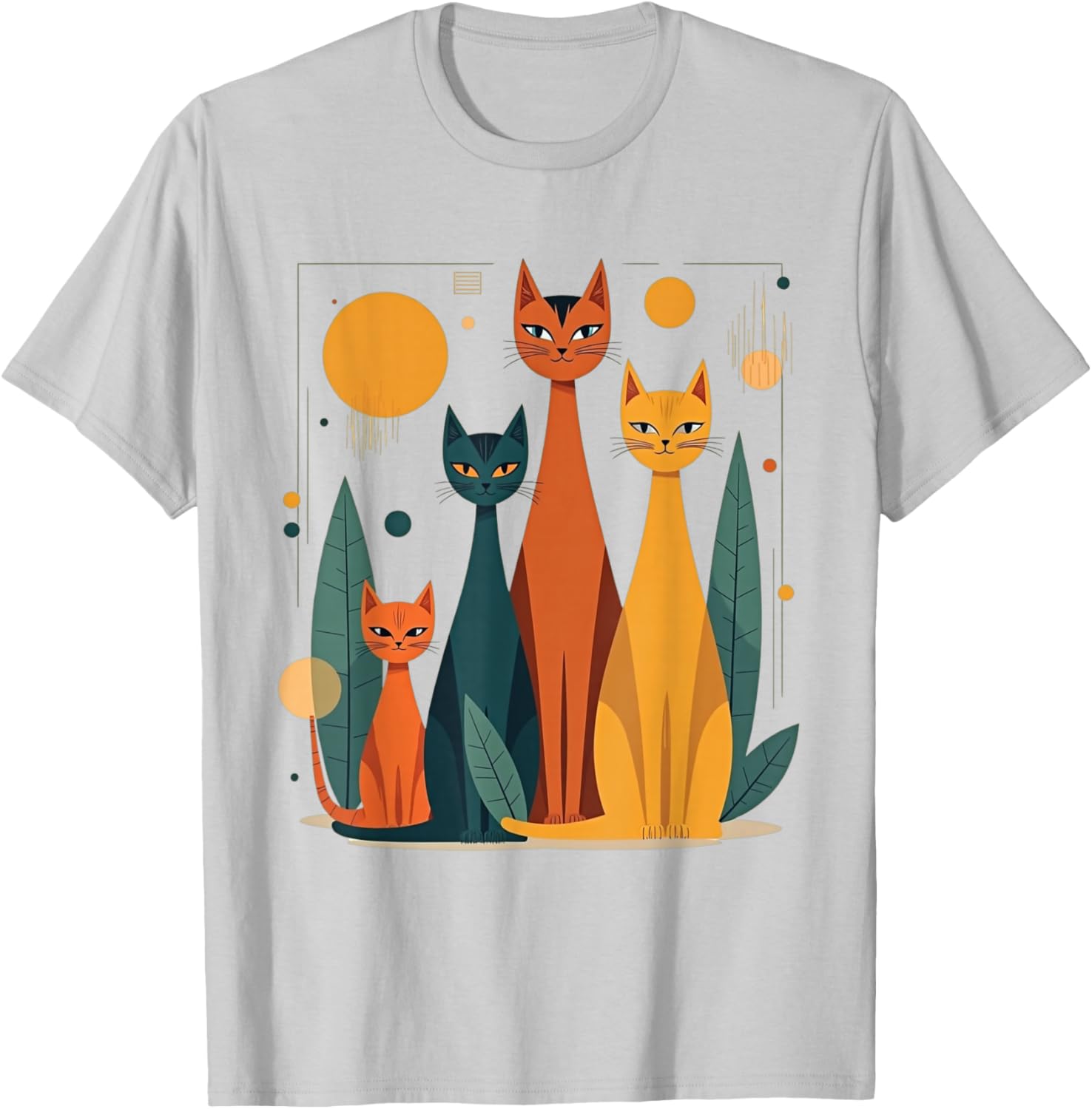 Vintage Retro Mid-Century Modern Cats T-Shirt in 50s 60s Style - 15