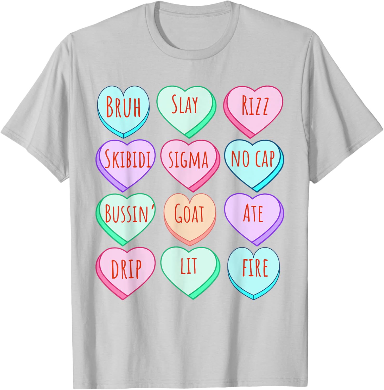 Candy Heart Slang T-Shirt for Valentine's Day Fun at School - 6
