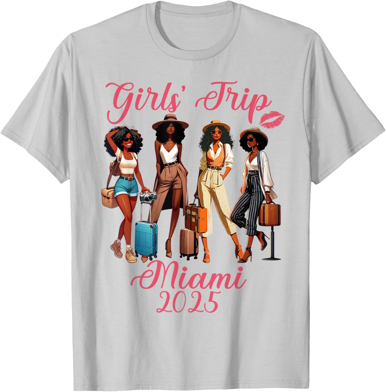 Miami Girls Trip 2025 Birthday Squad T-Shirt for Black Girls Fun Vacation - 13