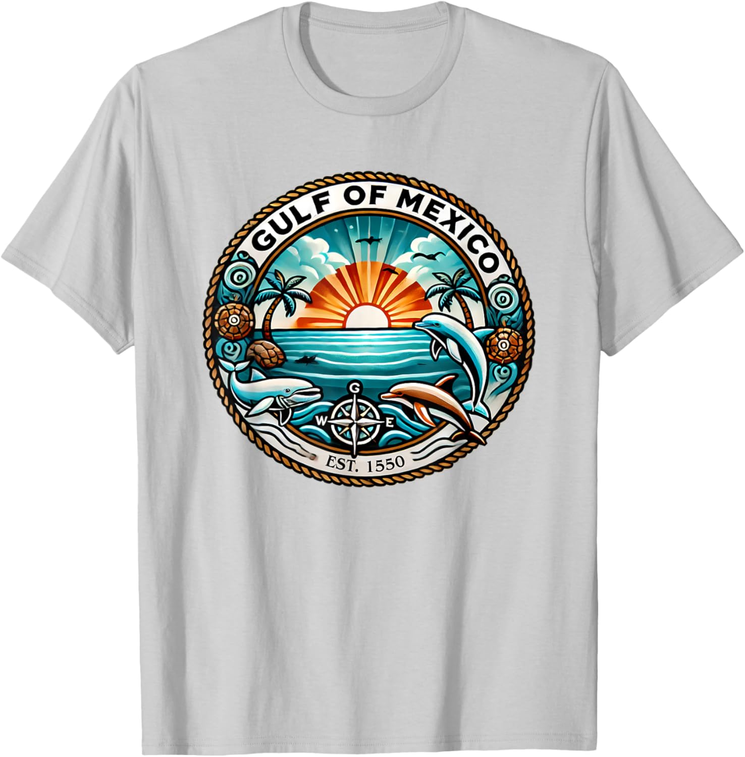 Gulf of Mexico Sunset T-Shirt - Vibrant Caribbean Beach Design - 6