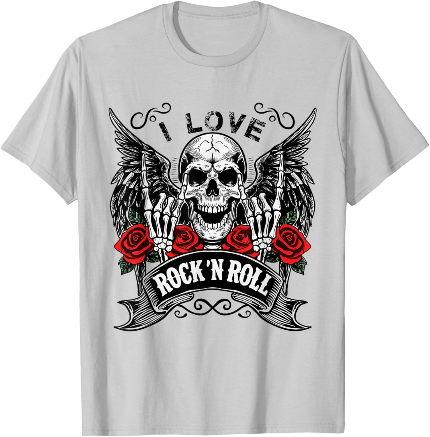 Vintage Rock And Roll Skeleton Hands T-Shirt for Music Lovers - 3