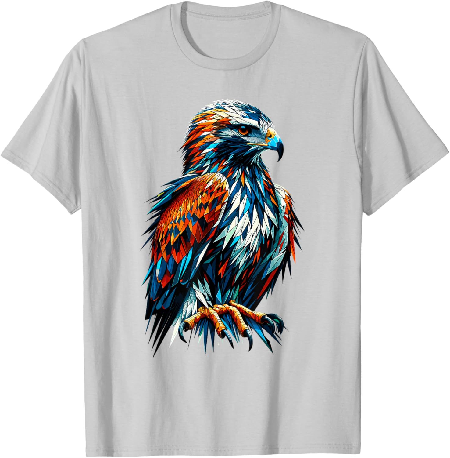 Polygon Art Hawk T-Shirt for Bird Lovers - Unique and Stylish Design - 23