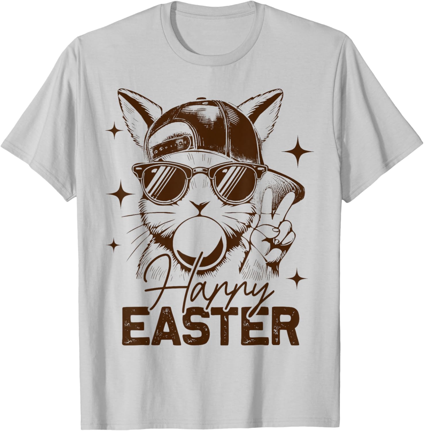 Funny Easter Bunny Rabbit Face T-Shirt for Men and Boys - Happy Easter! - 1