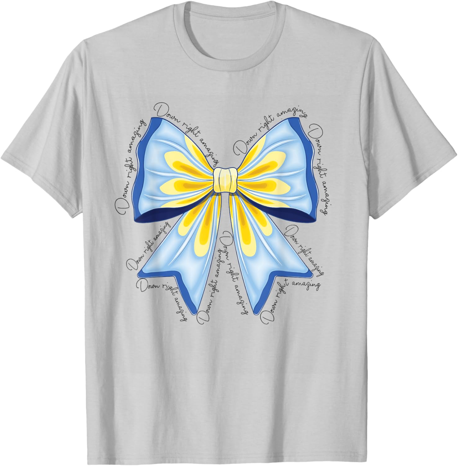 Down Right Amazing T21 Down Syndrome Awareness Coquette Bow T-Shirt - 4