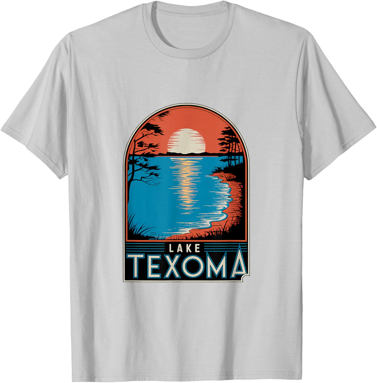 Lake Texoma Sunset Reflection Adventure T-Shirt for Nature Lovers - 13