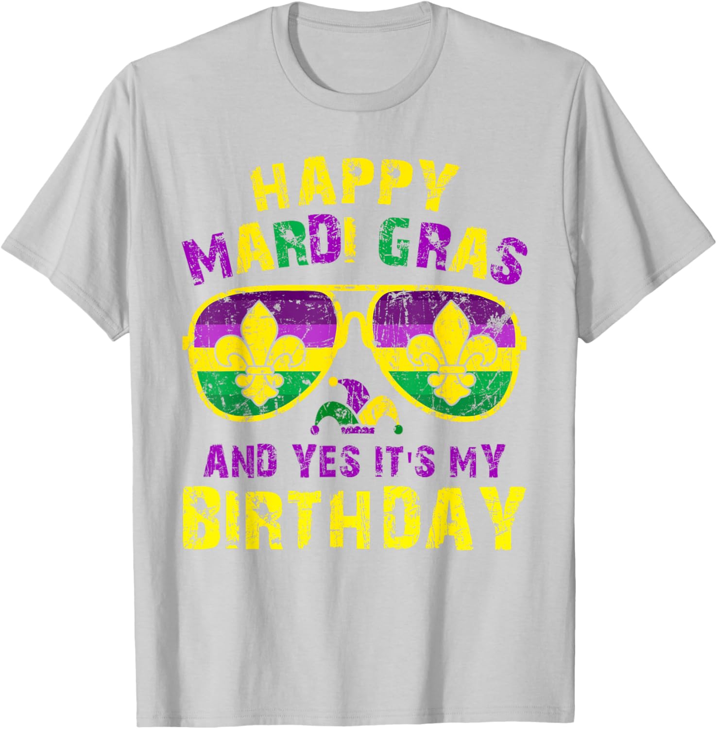 Happy Mardi Gras Birthday T-Shirt for Men, Women, and Kids Celebration - 19