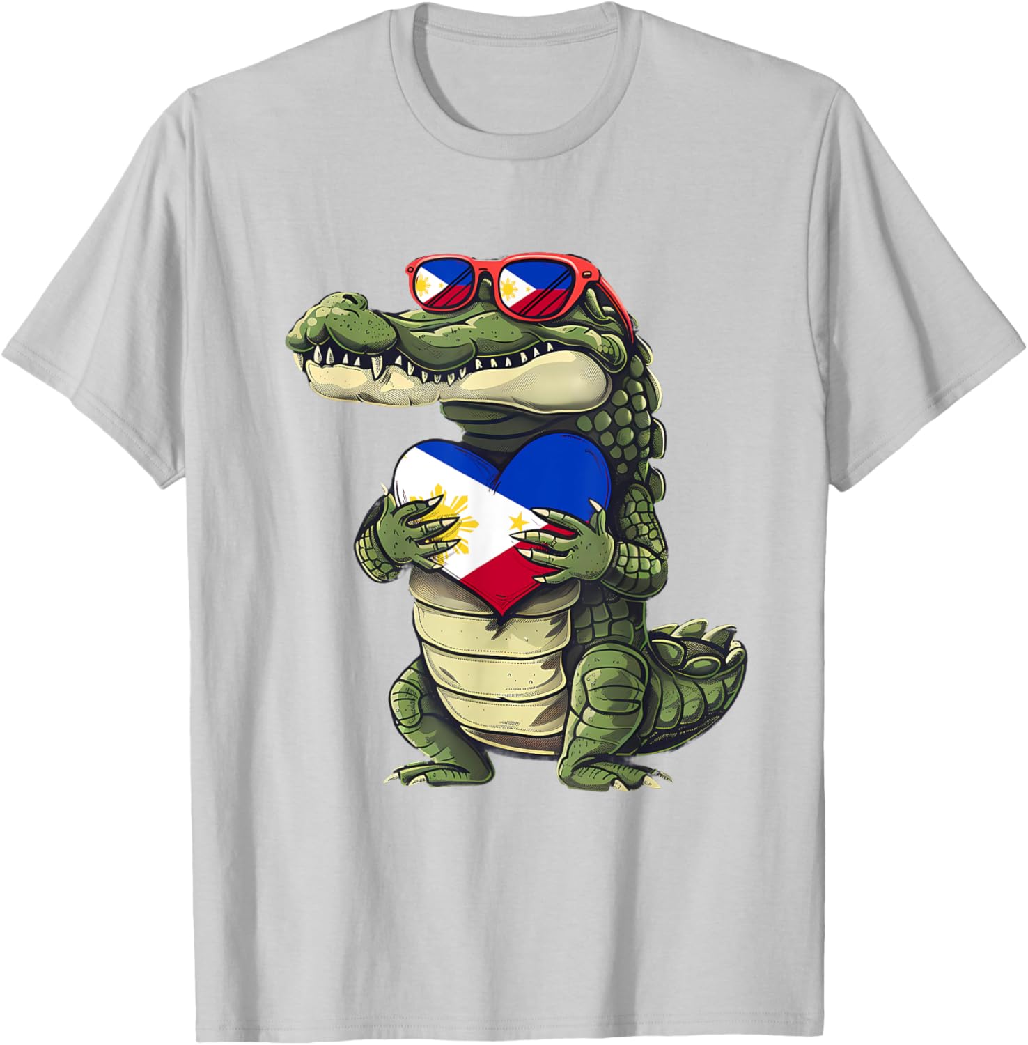 Philippines Crocodile Heart T-Shirt with Filipino Flag - Pilipinas Pride - 10