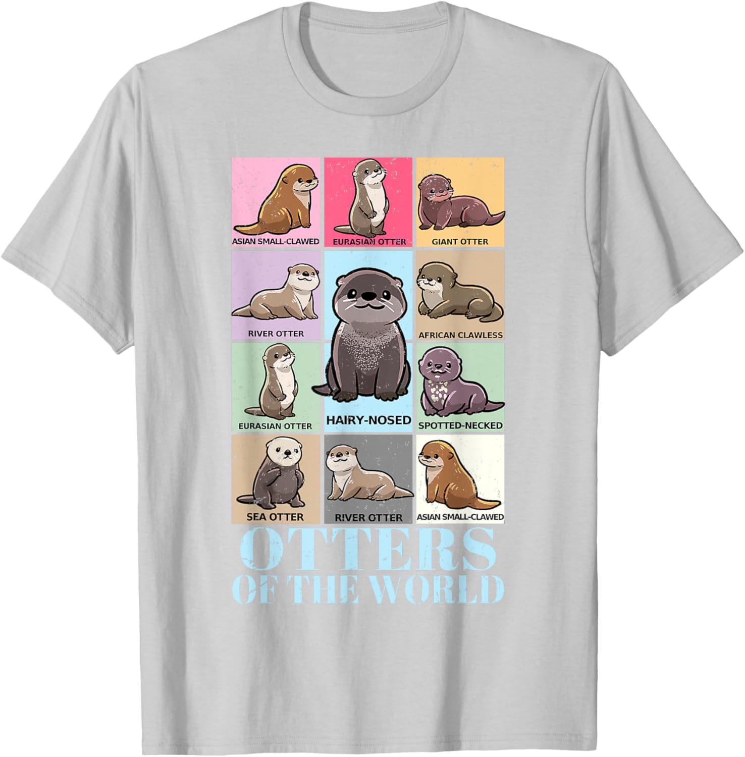 Otters of the World Vintage Sea Otter T-Shirt for Kids and Adults - 27