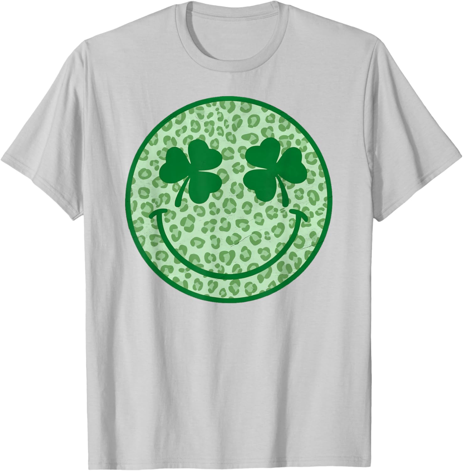 Smile Happy St Patricks Day Retro Shamrock Leopard T-Shirt for Fun Style - 20