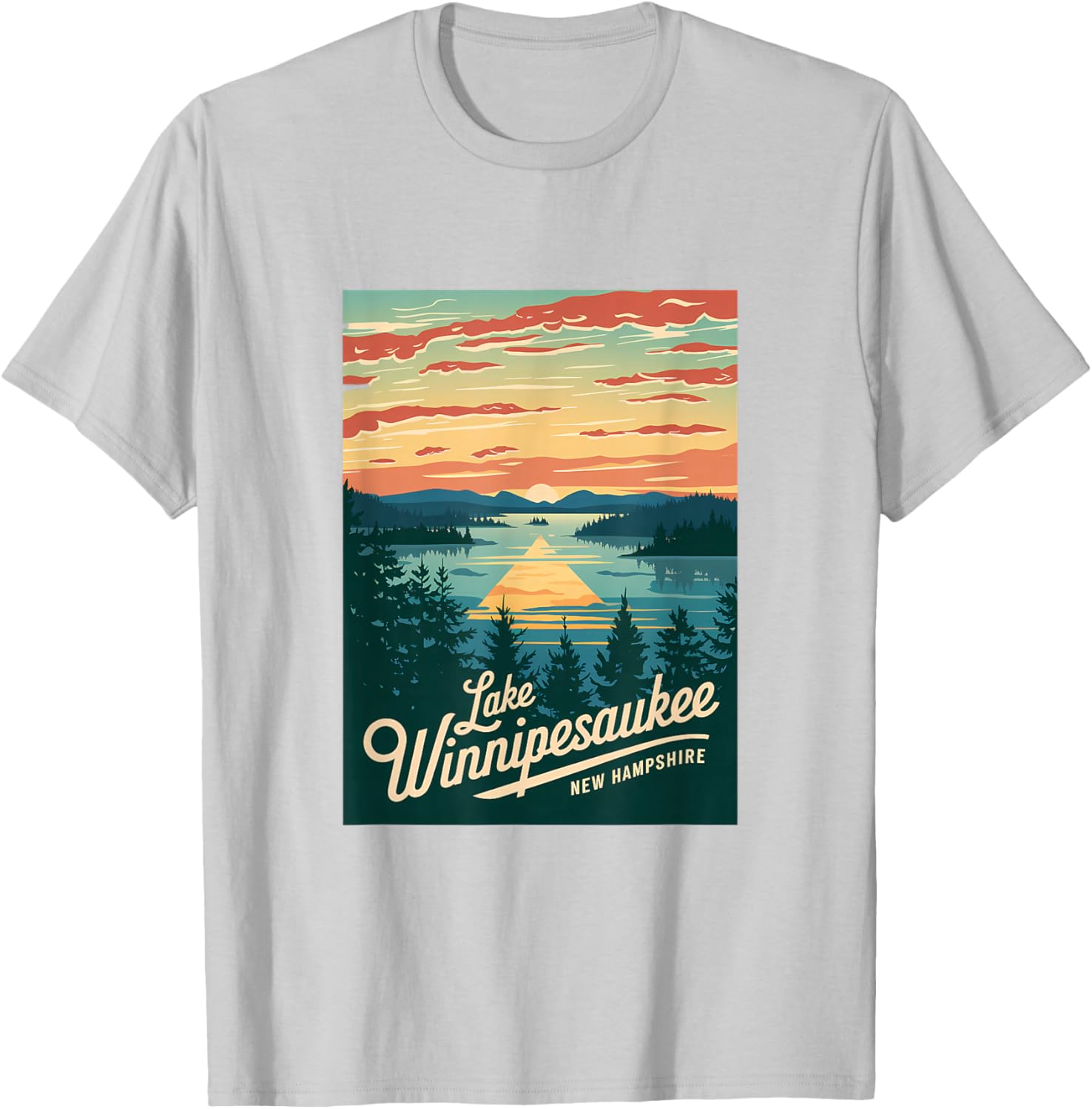 Sunset Beauty T-Shirt Featuring Scenic Lake Winnipesaukee, New Hampshire - 16