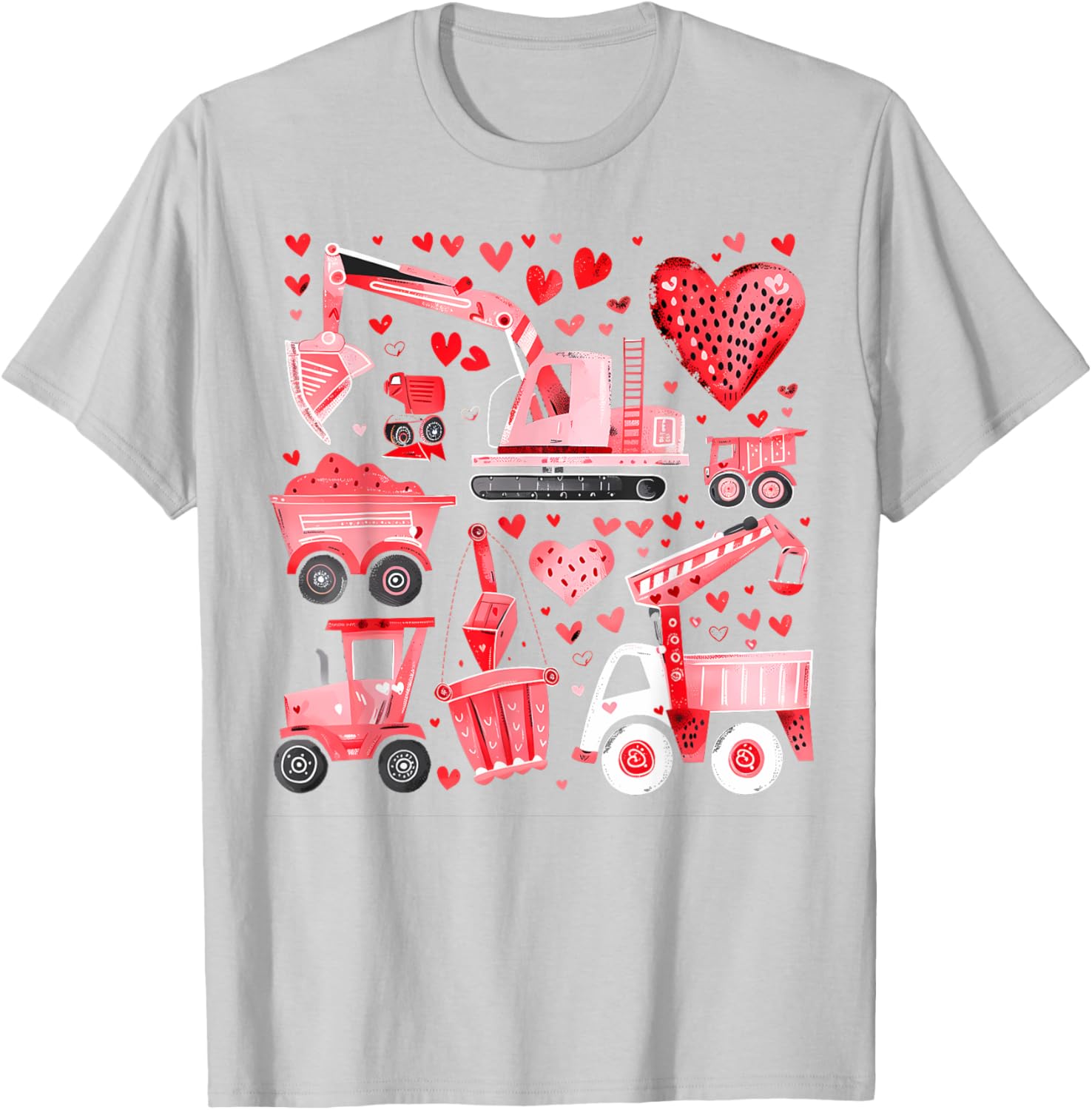 Adorable Valentine's Day Construction Trucks Loads of Love Toddler T-Shirt - 25