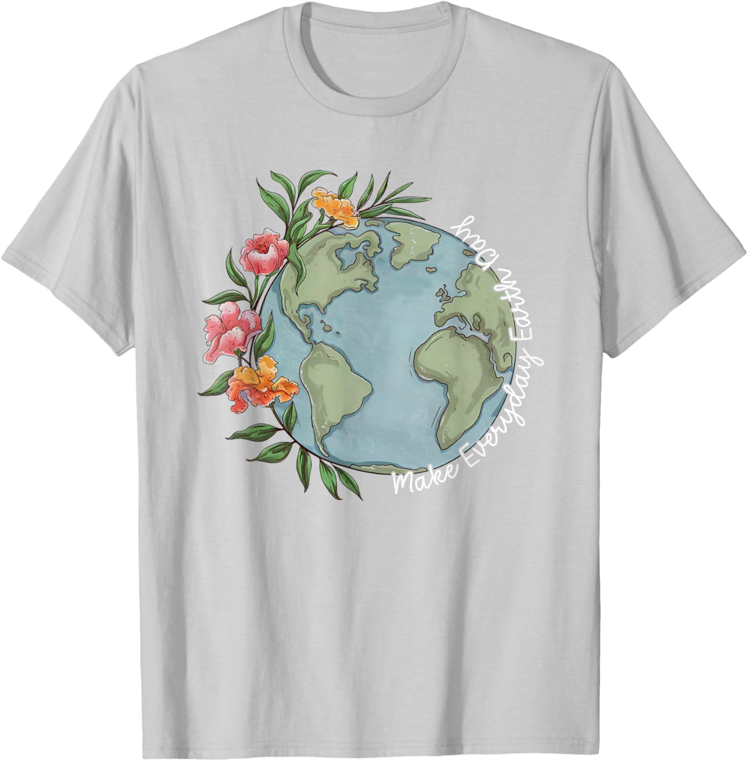 Beautiful Floral Planet T-Shirt for Everyday Earth Day Celebration - 6