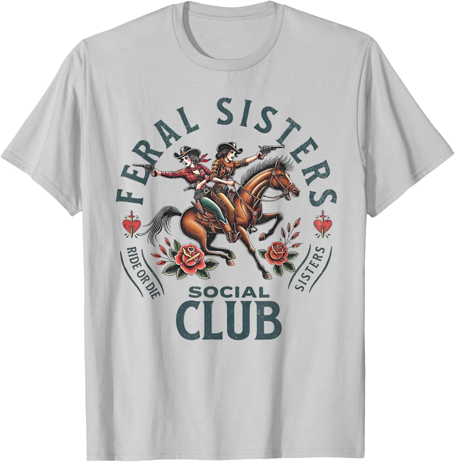 Funny Sisters Feral Sisters Social Club T-Shirt for Fun Loving Sisters - 3
