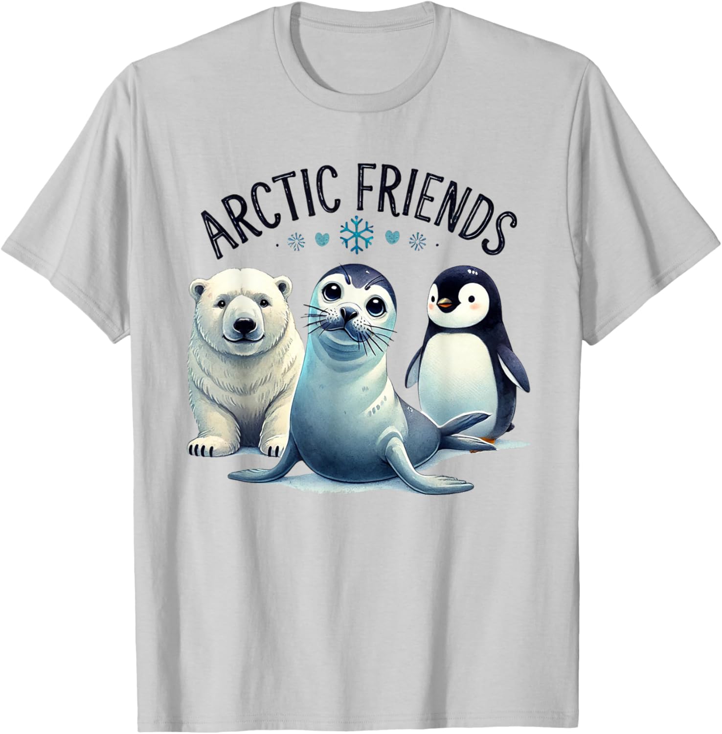 Arctic Animals T-Shirt Featuring Penguin, Seal, Whale, and Polar Bear - 7
