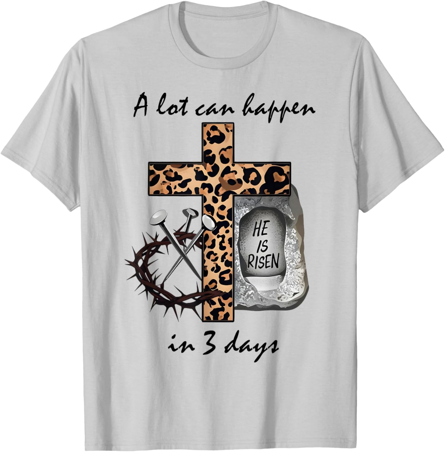 Inspirational 3 Days Christian Easter Cross T-Shirt for Faithful Celebration - 13