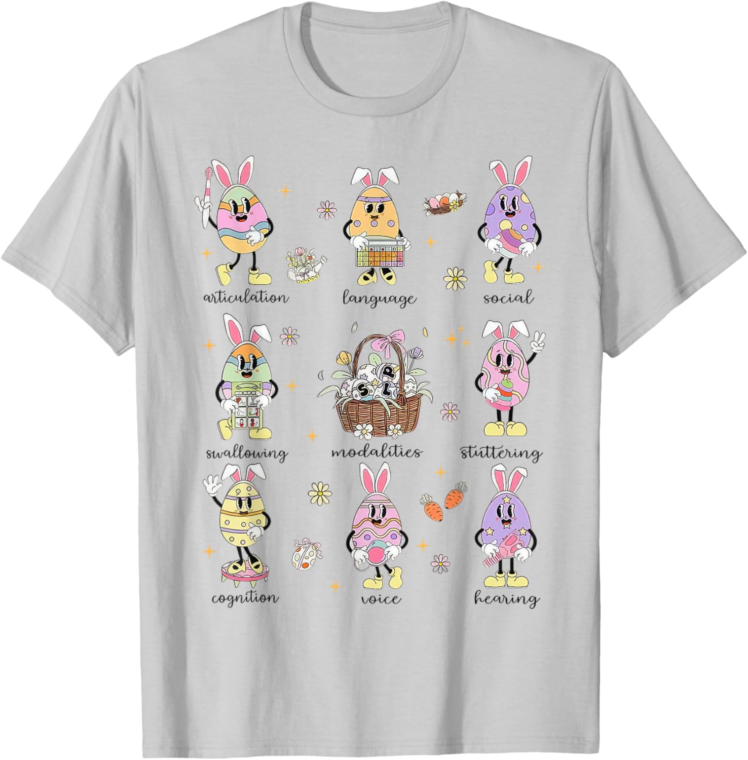 Easter Bunny SLP T-Shirt for Speech Language Pathologists in Spring - 13