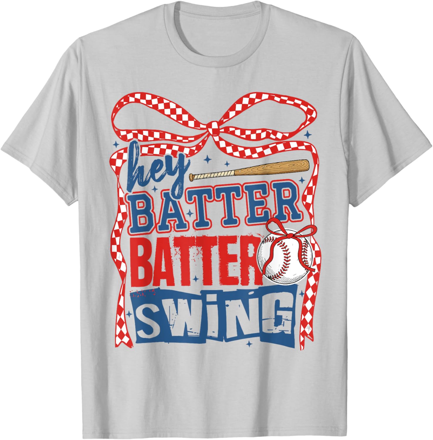 Baseball Mom Hey Batter Batter Swing Bow Women's T-Shirt for Fans - 4