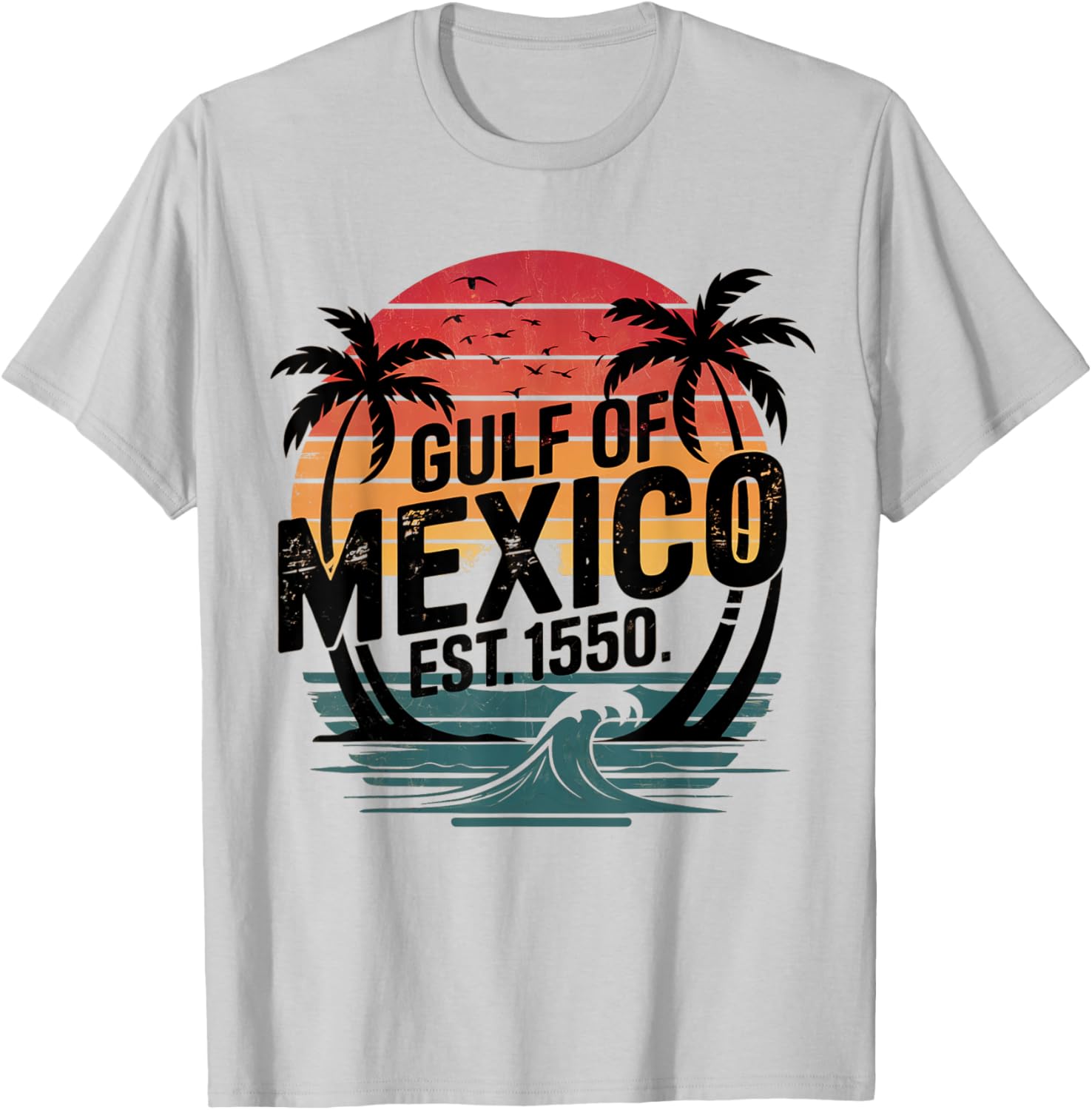 Retro Vintage Gulf of Mexico Women's Beach T-Shirt Established 1550 - 1