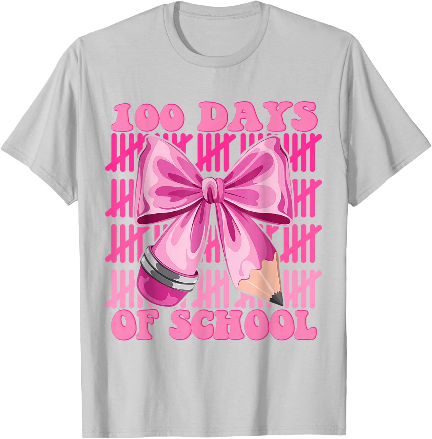 100 Days of School Girls Coquette Bow T-Shirt for Celebrating Milestones - 15