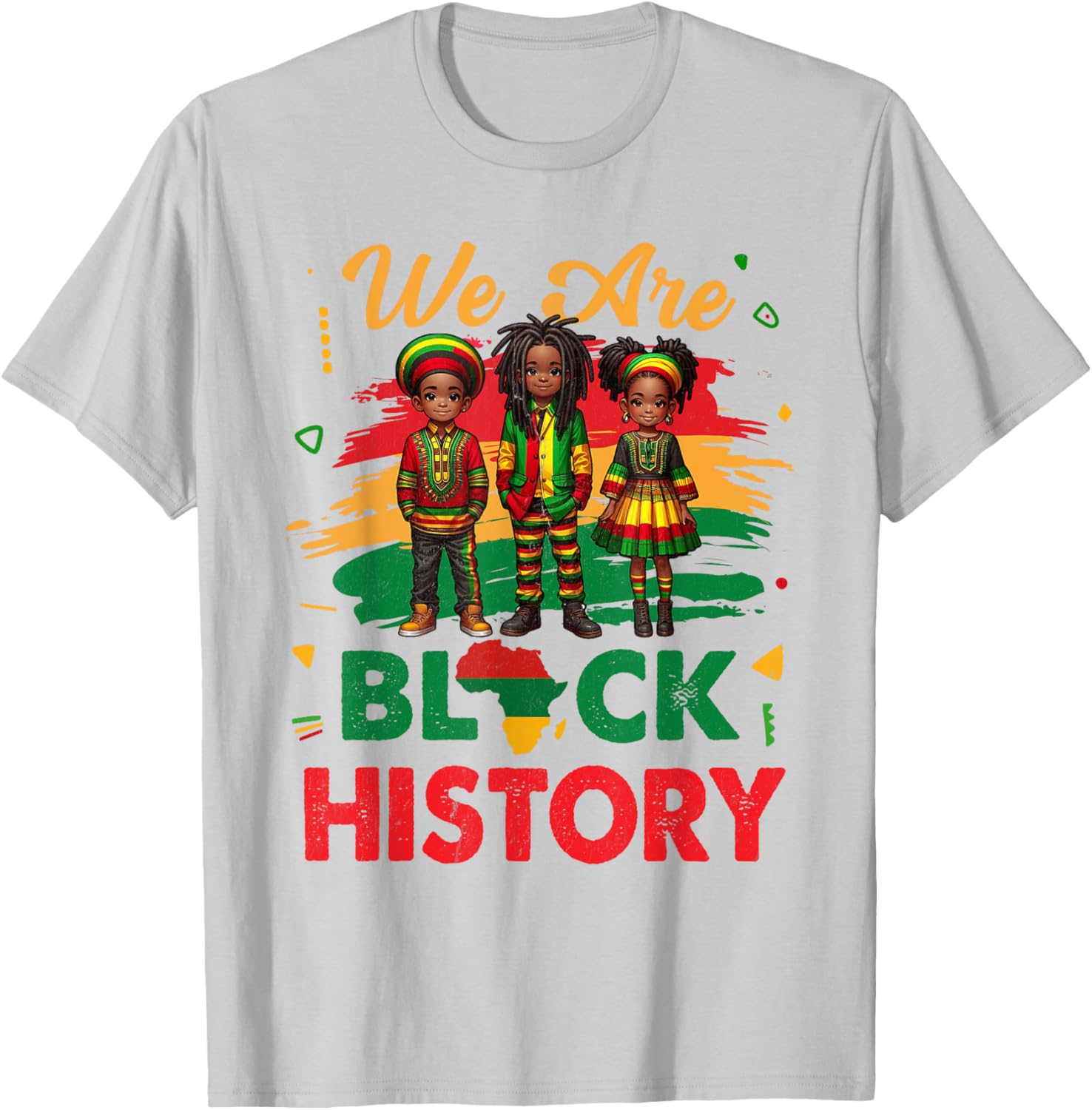 Black History Month Map T-Shirt for African Kids Boys and Girls - 25