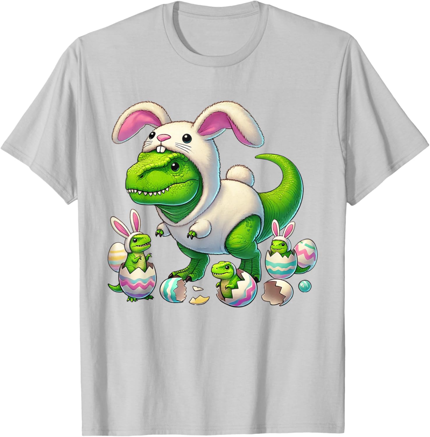 Funny Easter T-Rex Bunny Ears Kids T-Shirt for Boys - Dino Costume Delight - 13