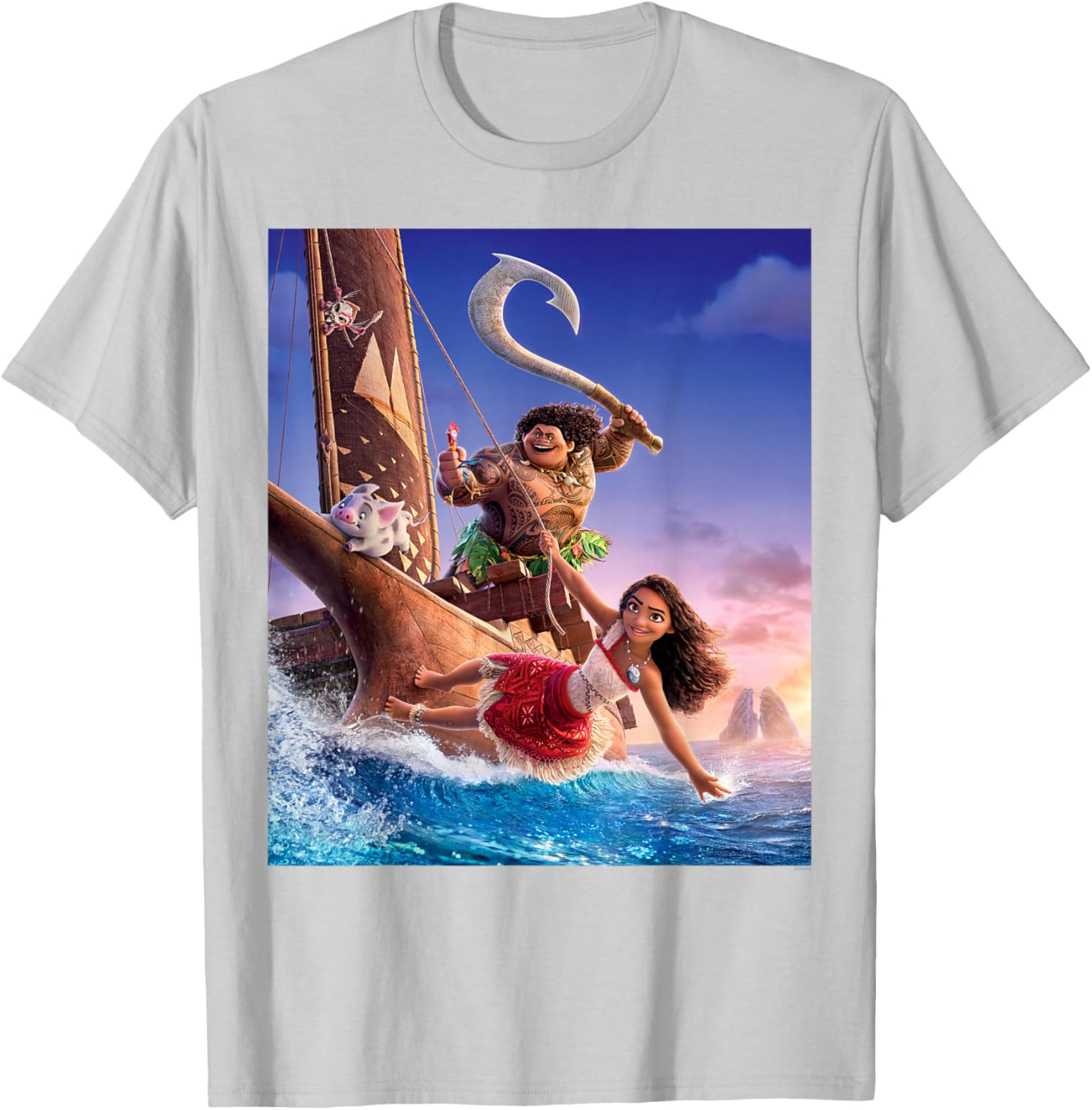 Disney Moana Adventure T-Shirt with Maui and Friends for Kids and Adults - 16