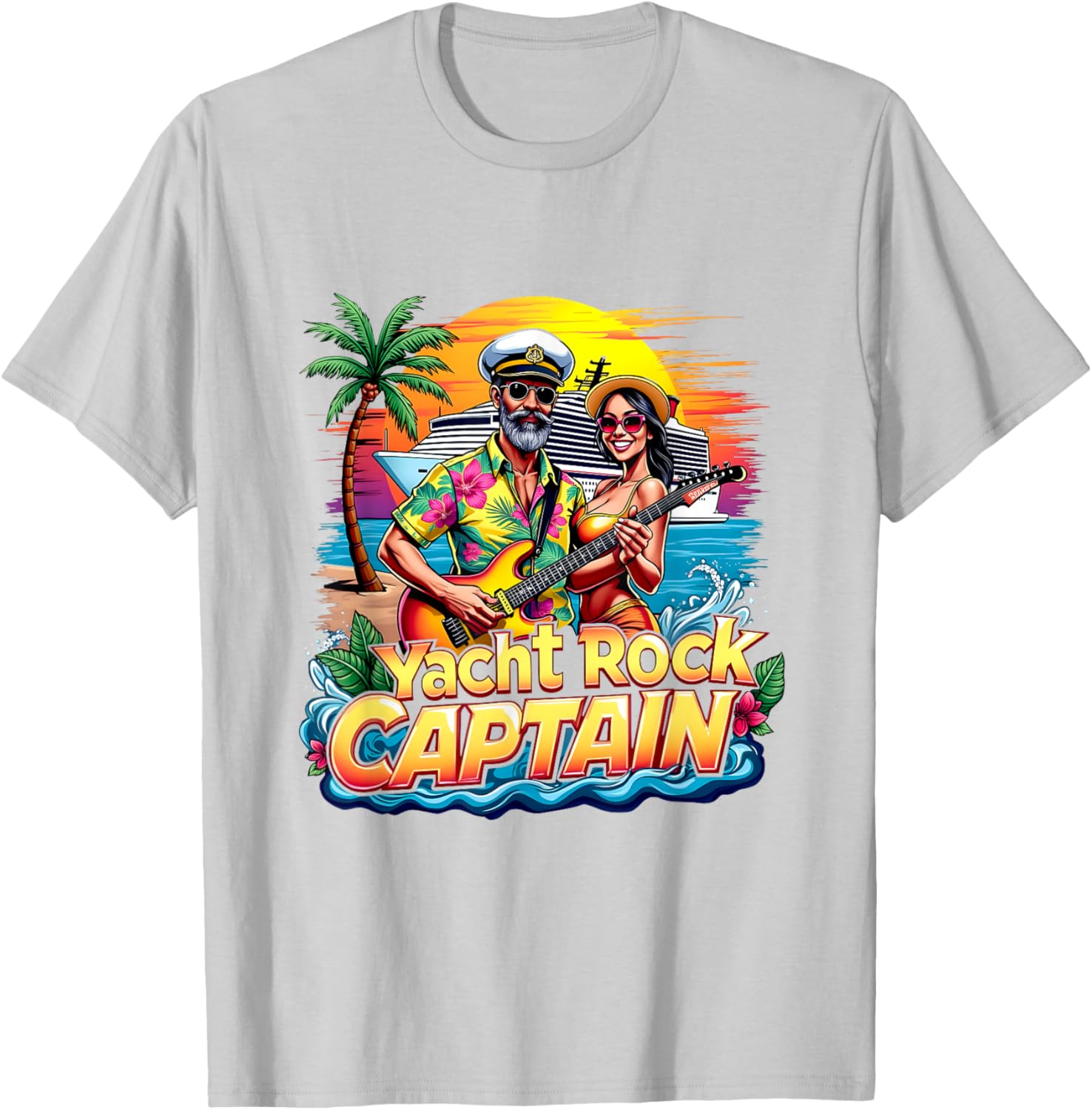 Retro Yacht Rock Captain Tropical Cruise Squad T-Shirt for Fun Parties - 22