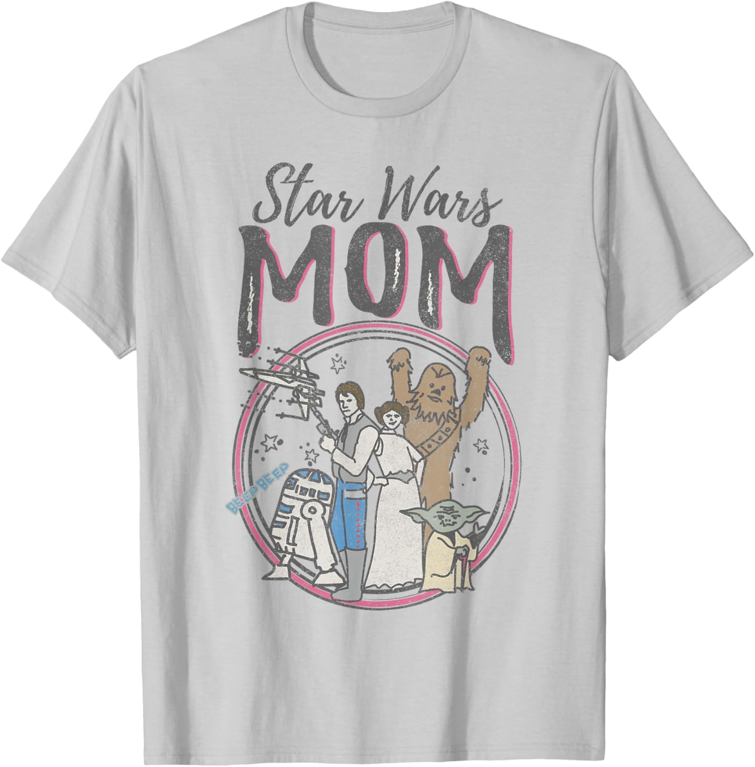 Star Wars Mother's Day Vintage Portrait T-Shirt for Women and Moms - 5