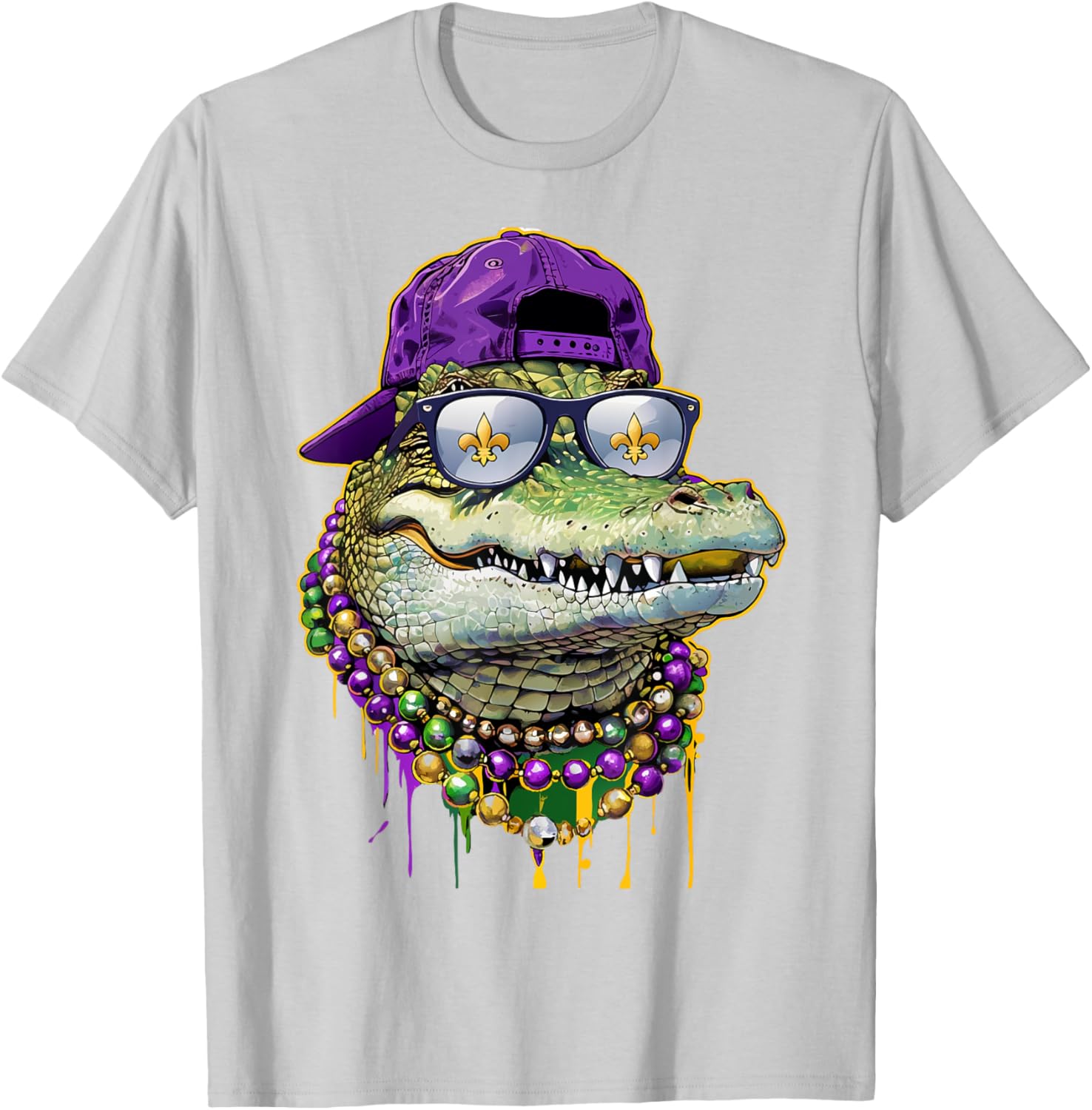 Mardigator Mardi Gras Alligator Costume T-Shirt for Men and Women - 15