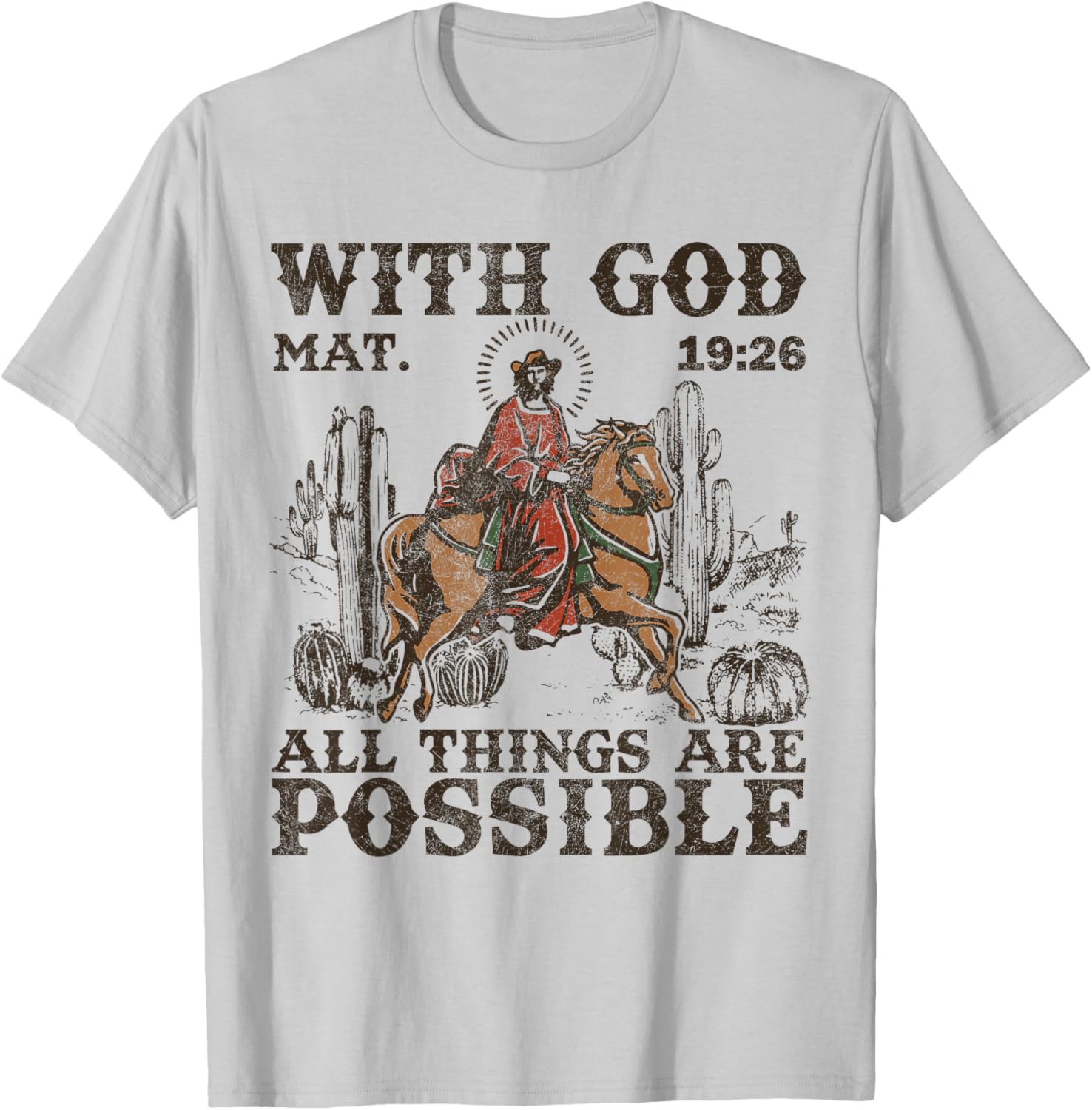 Jesus Cowboy Bible Verse Western T-Shirt for Men - Faith and Style - 1