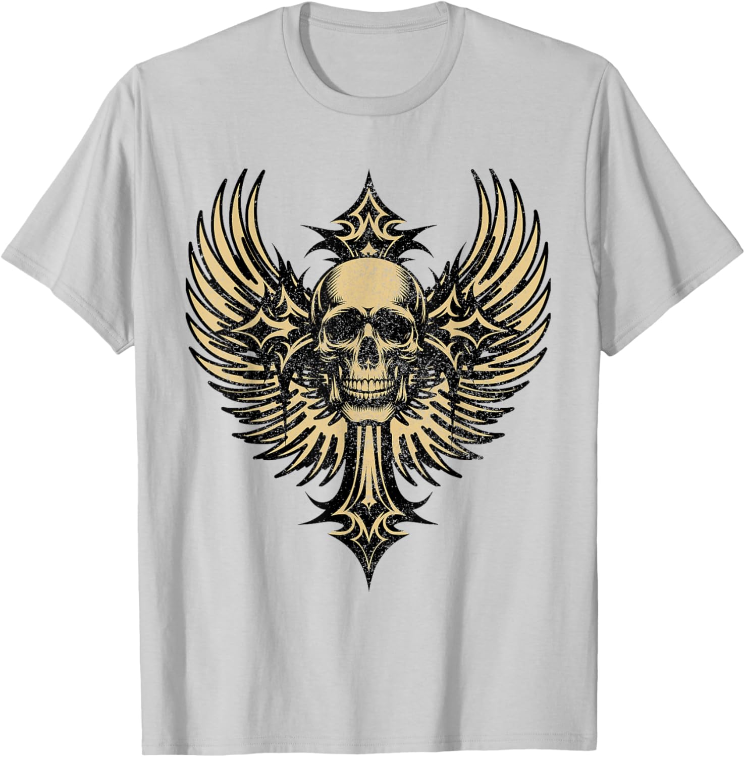 Grunge Skull Cross Gothic Aesthetic T-Shirt for Stylish Individuals - 4