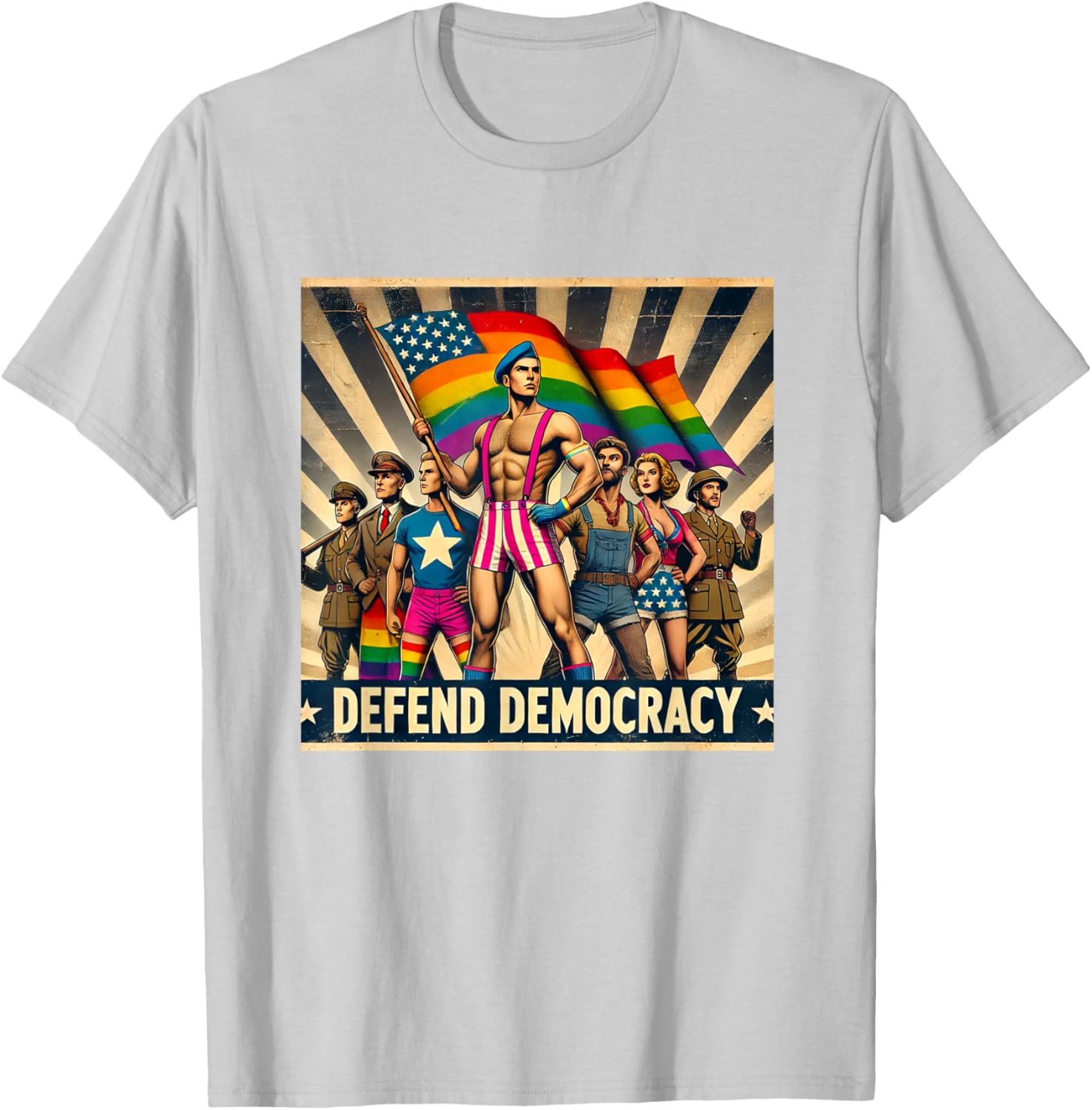 LGBTQ Defend Democracy T-Shirt - Bold Statement Tee for Allies and Activists - 14
