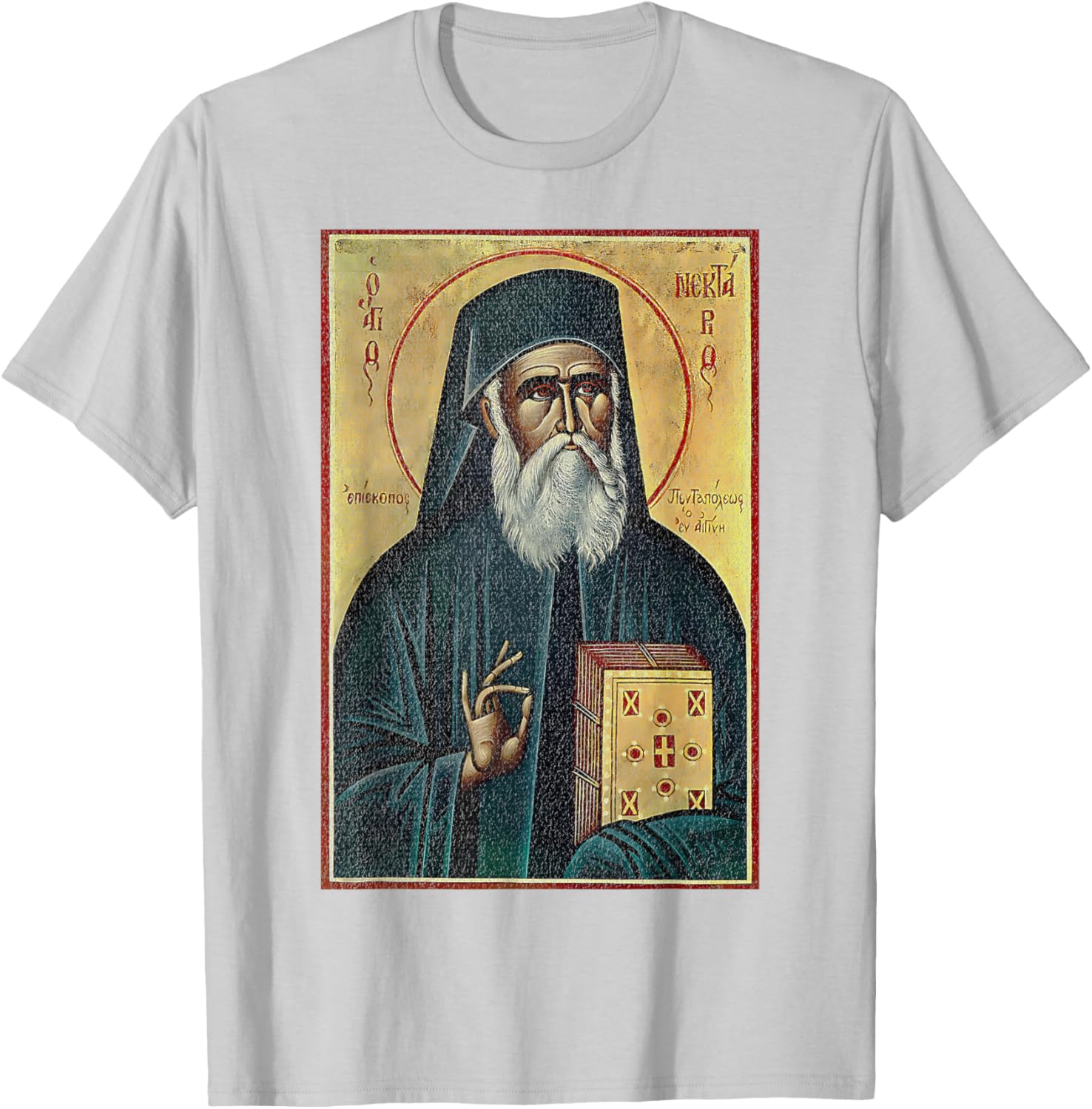 St Nektarios of Aegina Byzantine Christian T-Shirt for Faithful Wear - 23
