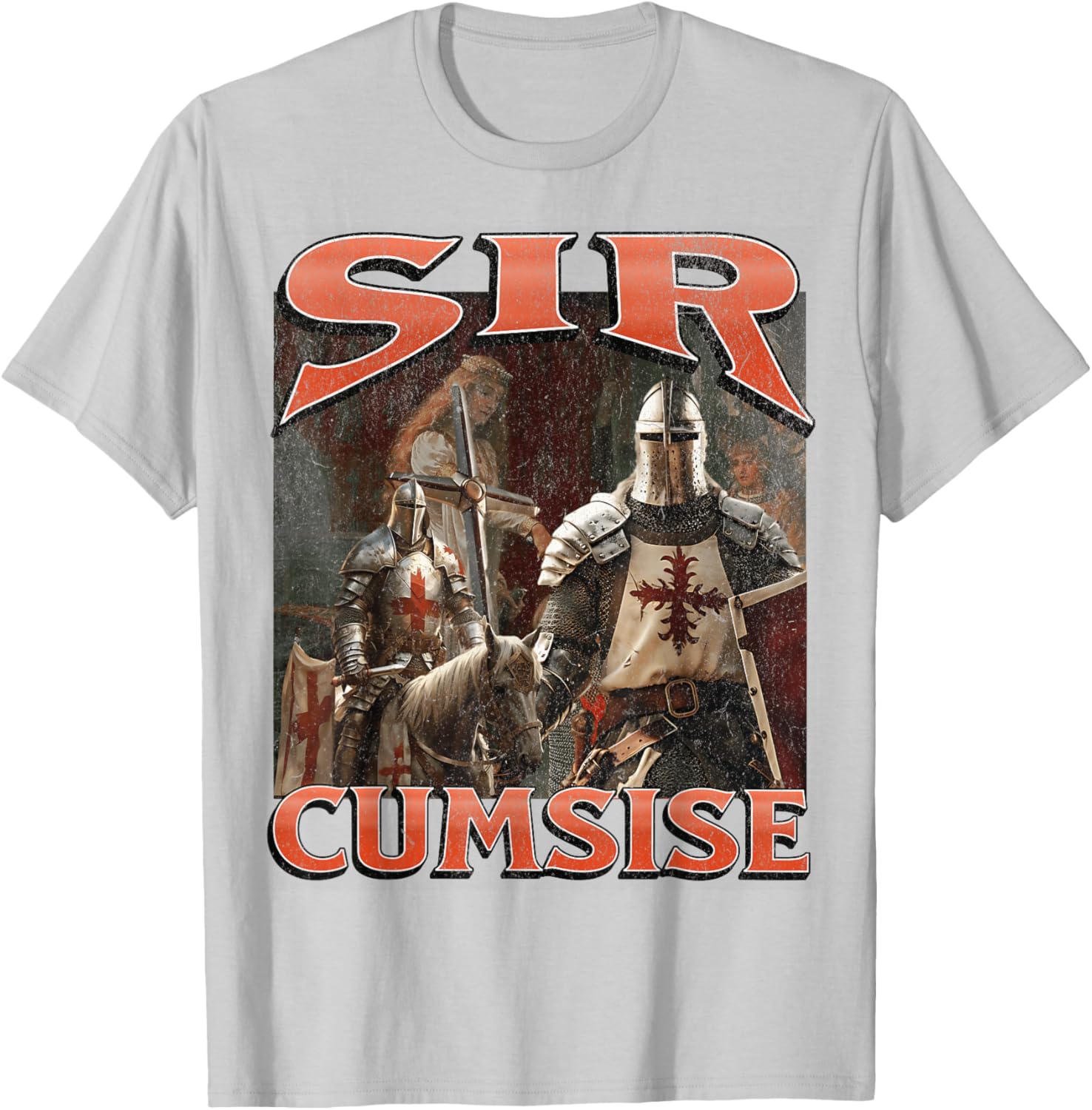 Funny Sir Cumcise Knight Meme Graphic T-Shirt for Unique Style Lovers - 13