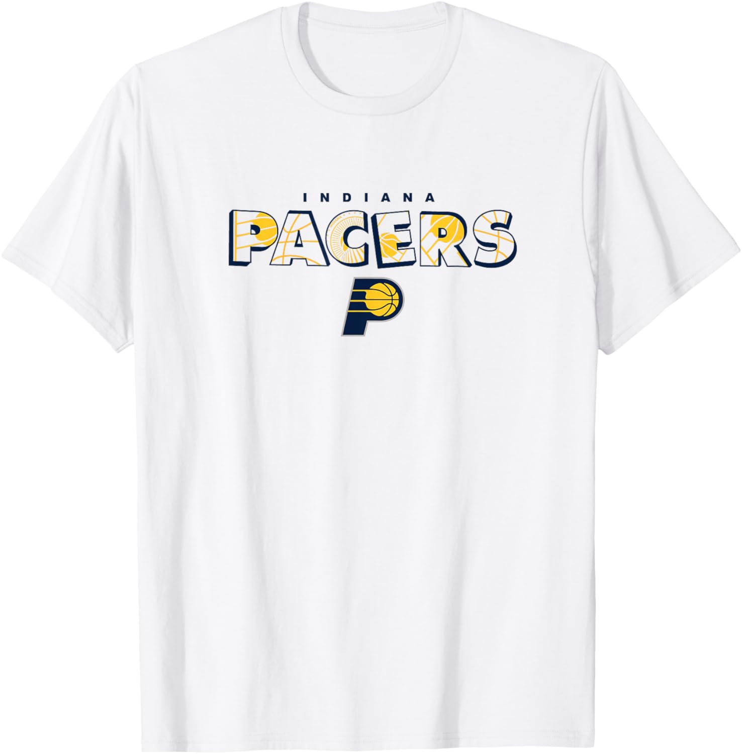Indiana Pacers Logo Knockout White T-Shirt for NBA Fans and Apparel - 1