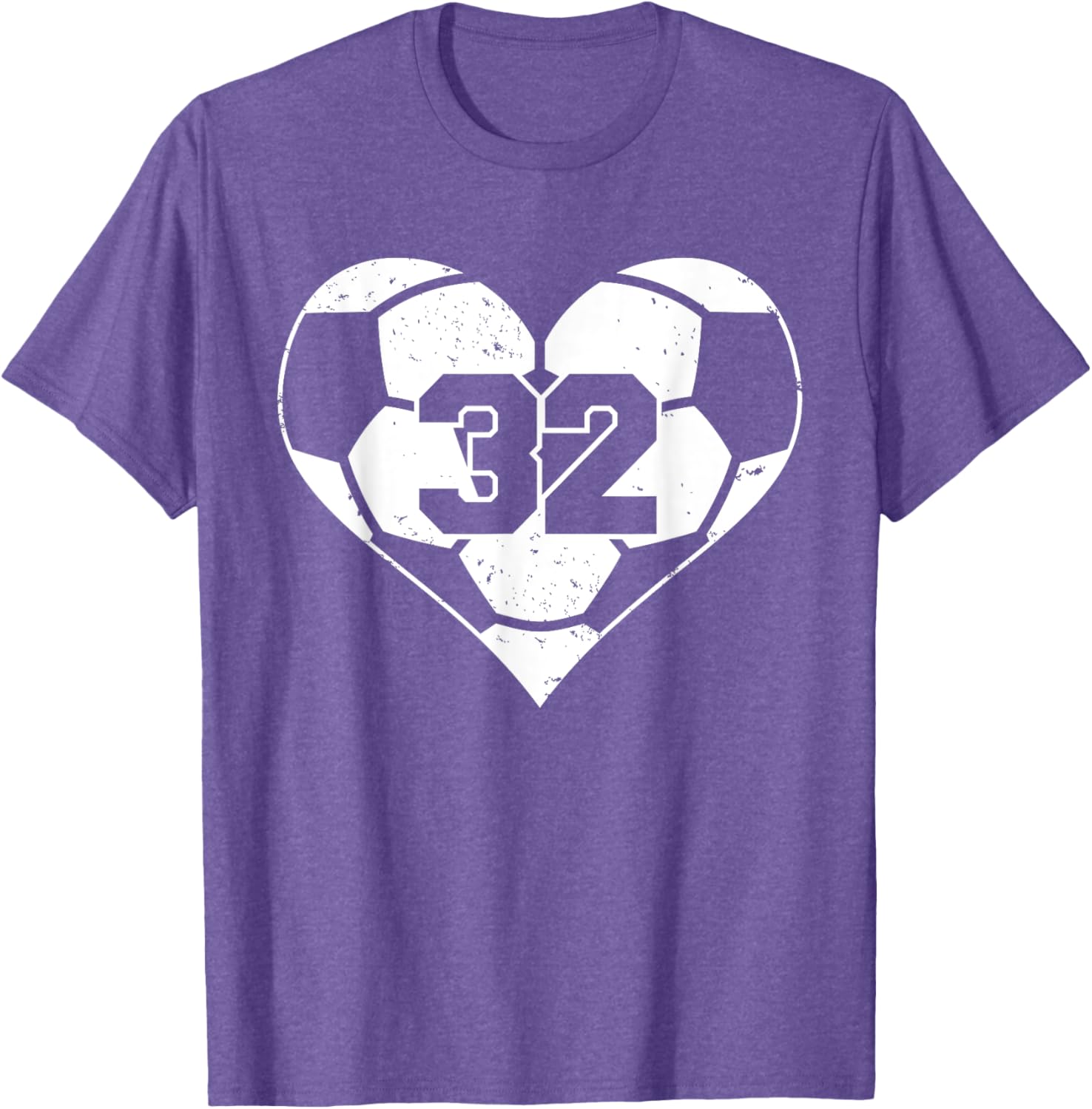 Funny Soccer Heart Game Day T-Shirt with Number 32 Jersey Design - 2