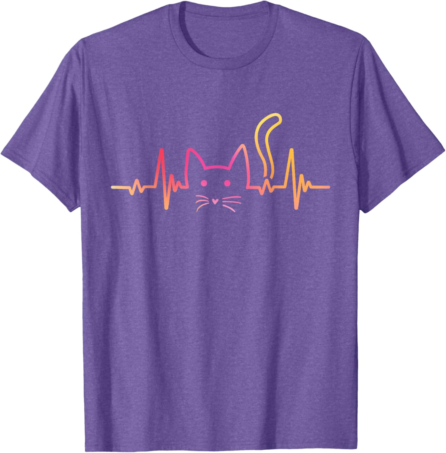 Fluffy Paws and Cuddles Heartbeat Cat Lover T-Shirt for Men and Women - 8
