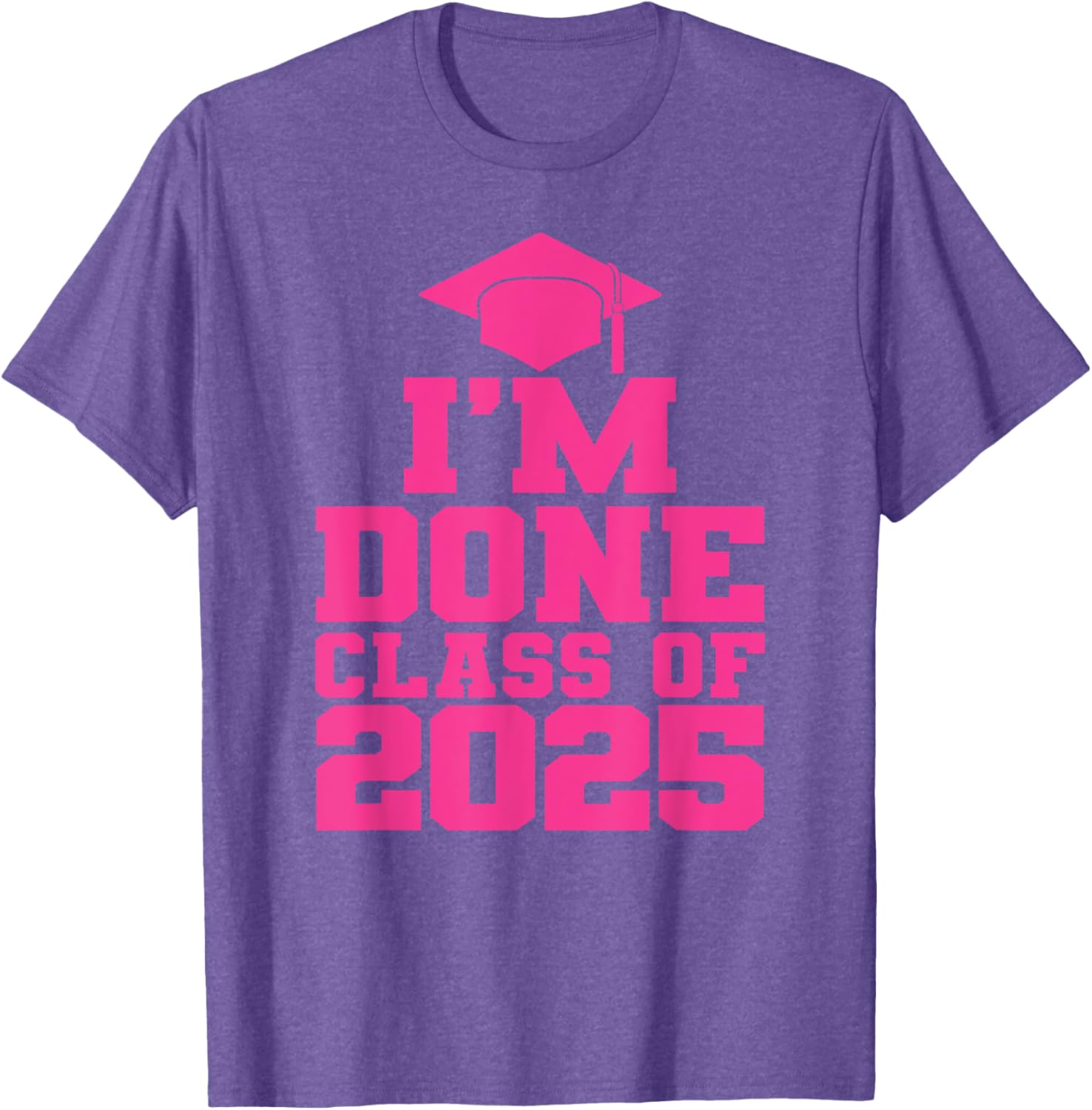 Fun Pink Graduation T-Shirt for Class of 2025 Women and Girls - 5