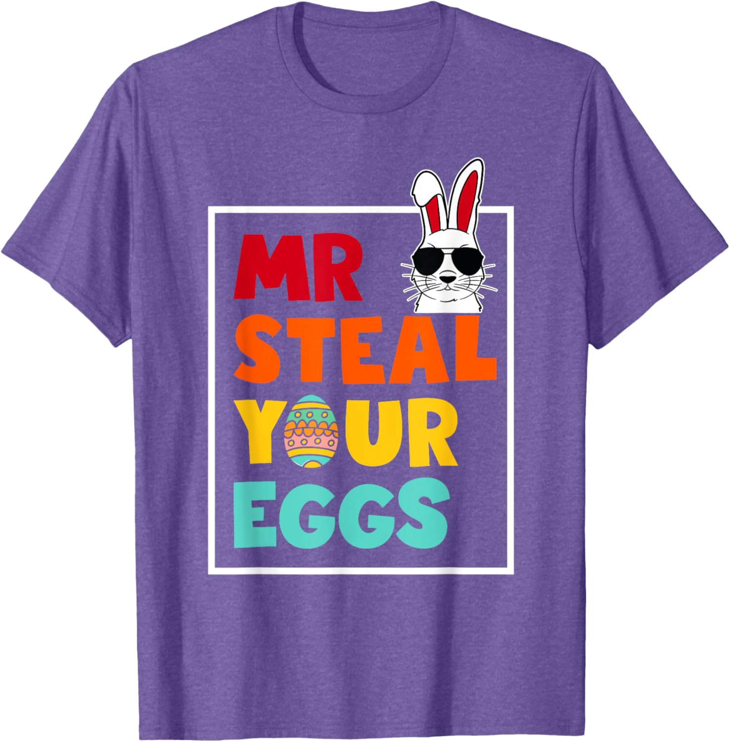 Funny Mr Steal Your Eggs Bunny T-Shirt for Toddlers - Easter Spring Style - 14