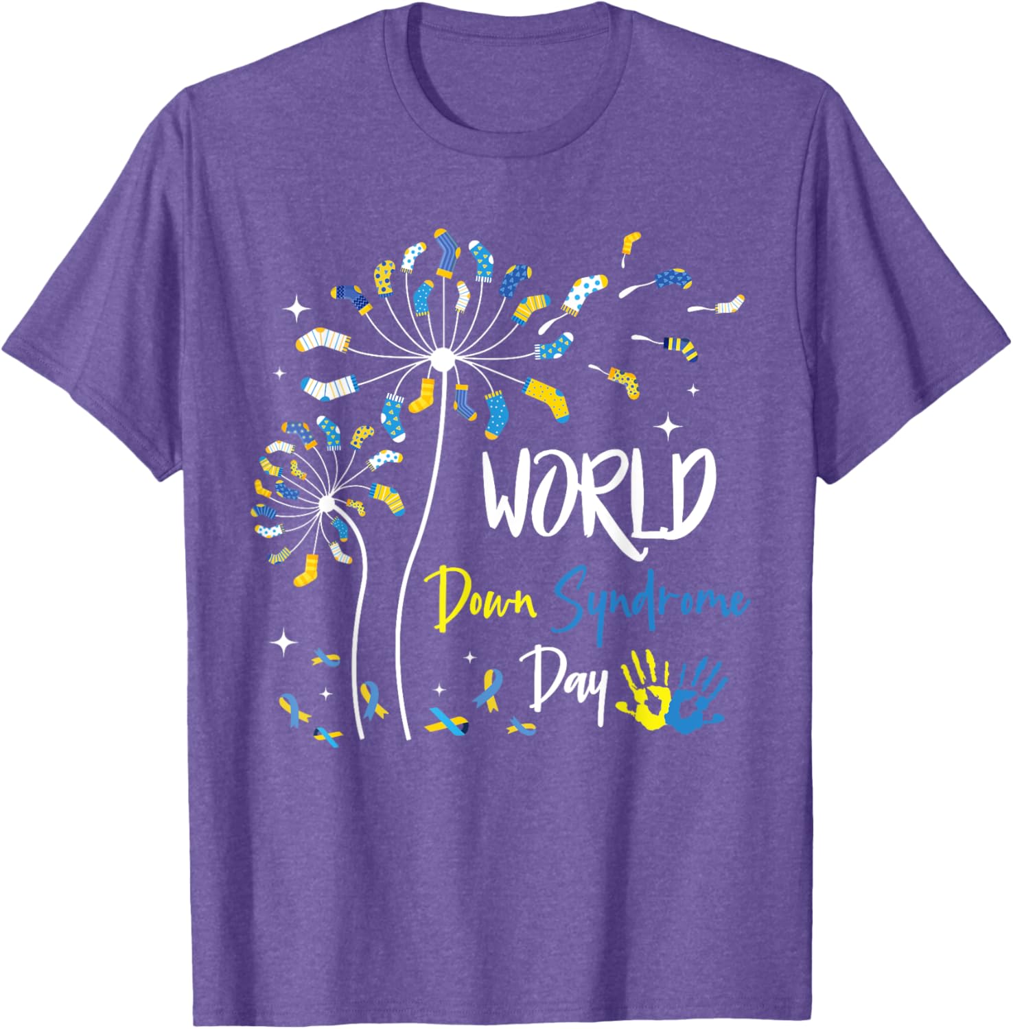 Rock Your Socks Down Syndrome Day Dandelion Awareness T-Shirt - 6